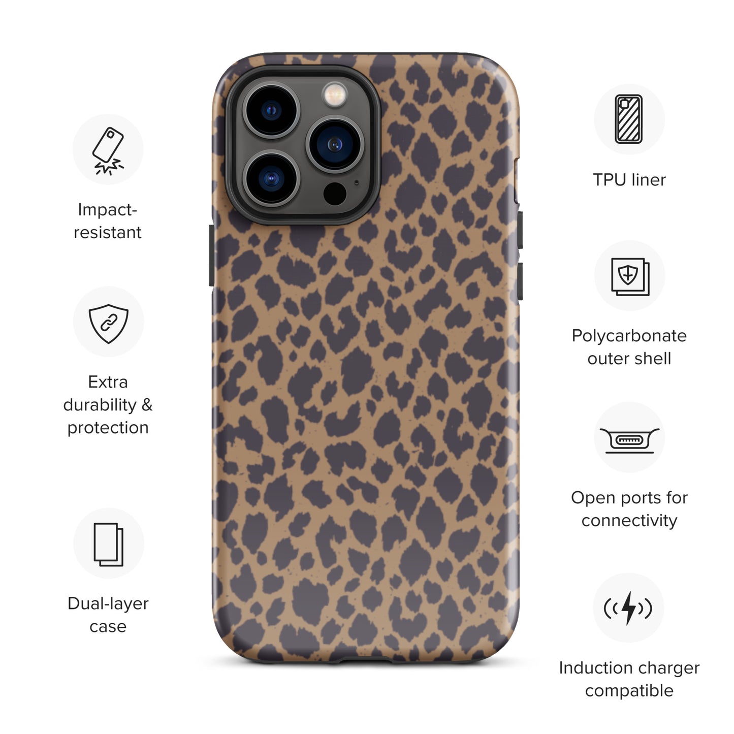 LEOPARD PRINT TOUGH CASE FOR iPhone®