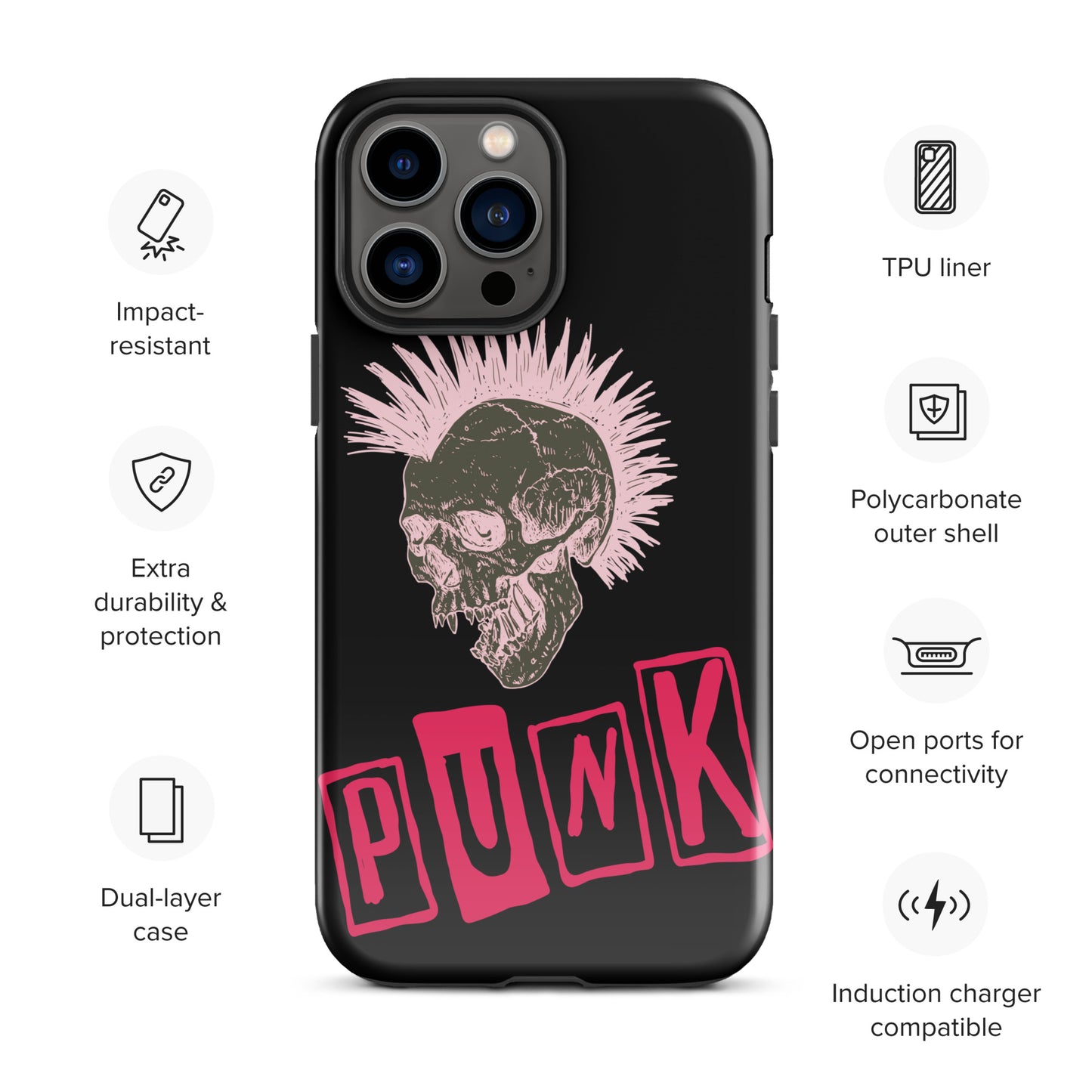 PUNK IS PINK TOUGH CASE FOR iPhone®