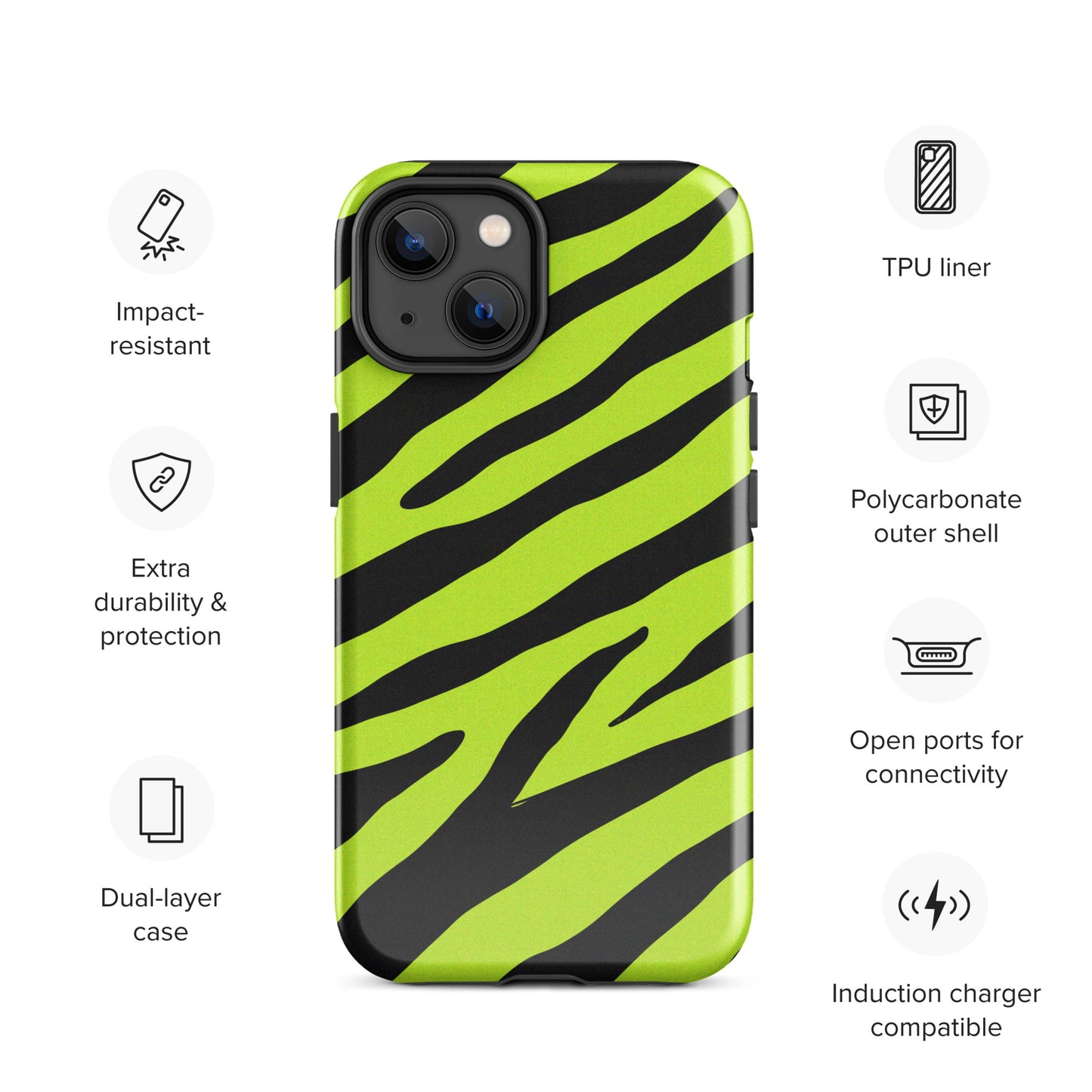 YELLOW ZEBRA TOUGH CASE FOR iPhone®