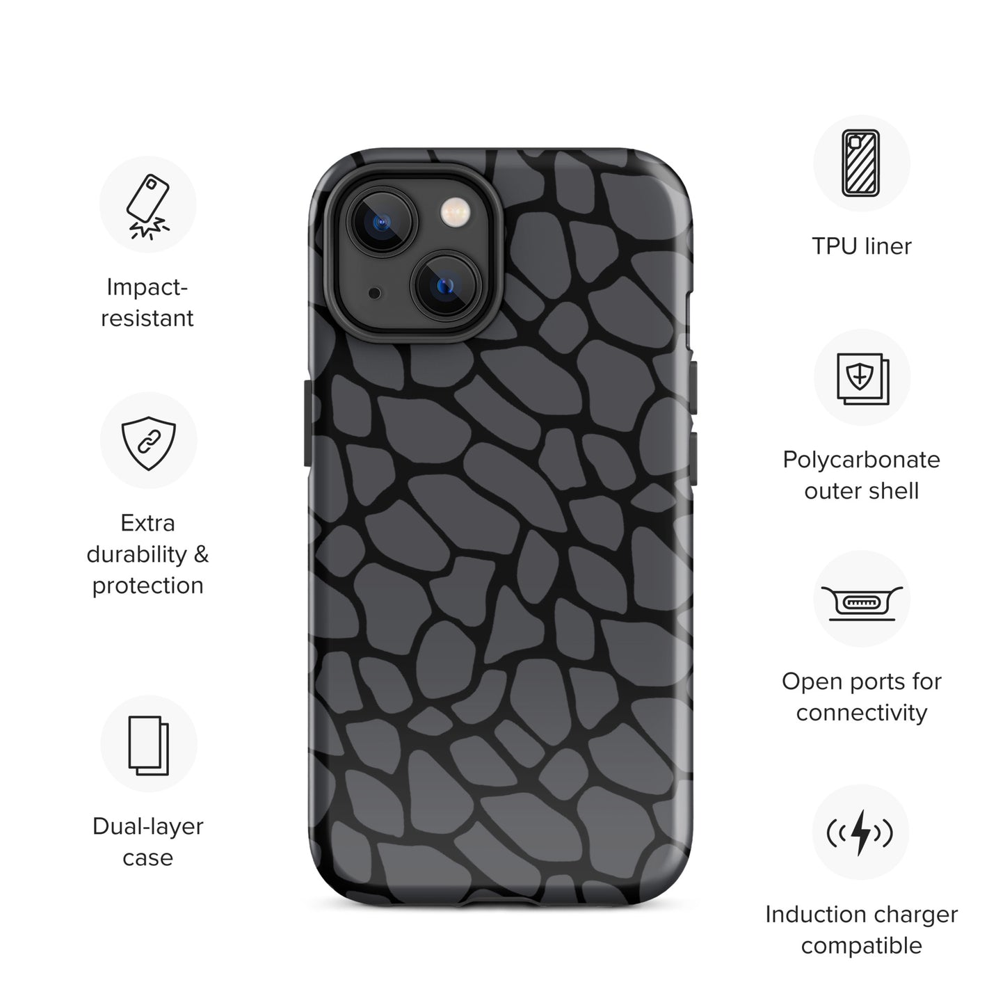 GRAY SNAKESKIN TOUGHT CASE FOR iPhone®