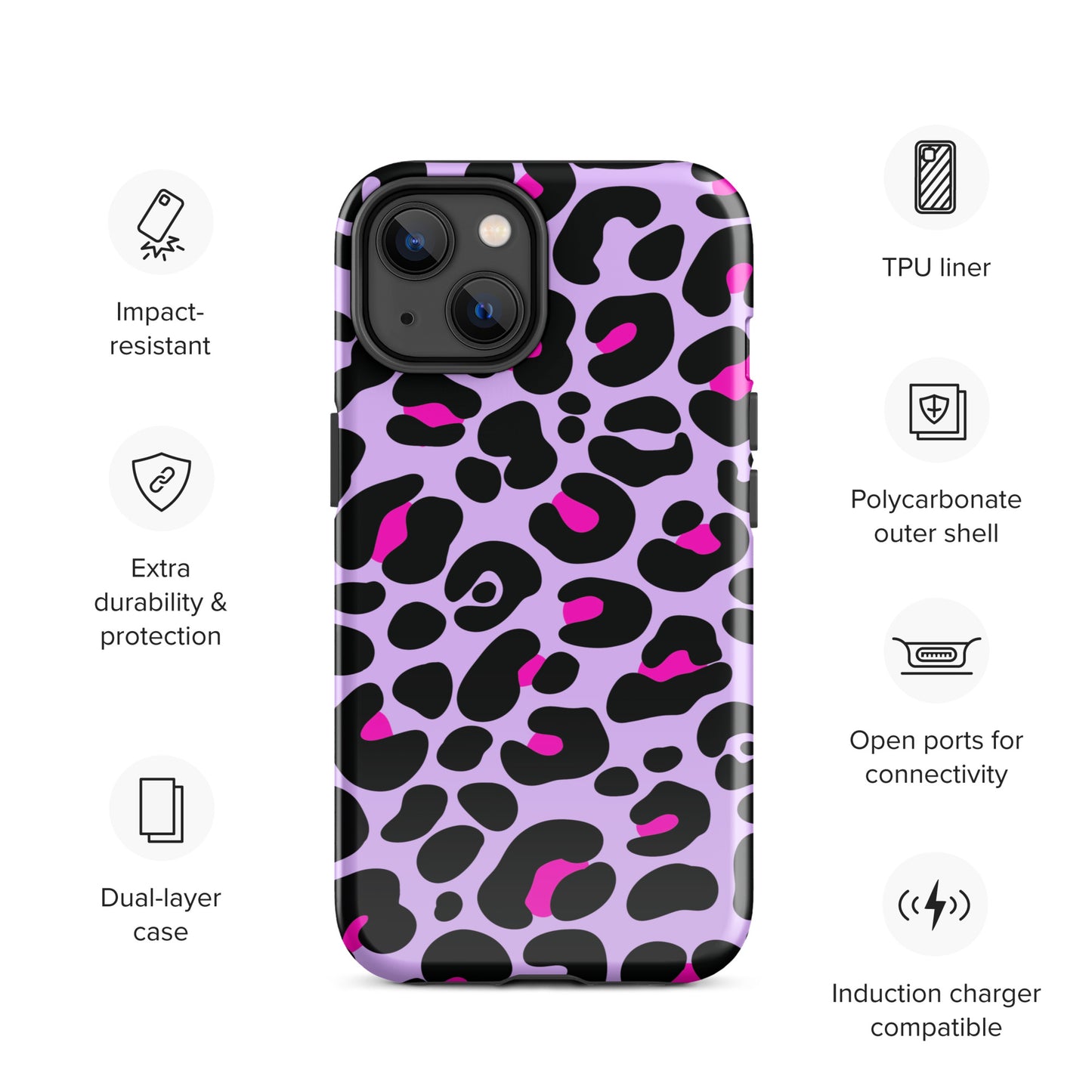 PINK & PURPLE LEOPARD TOUGH CASE FOR iPhone®