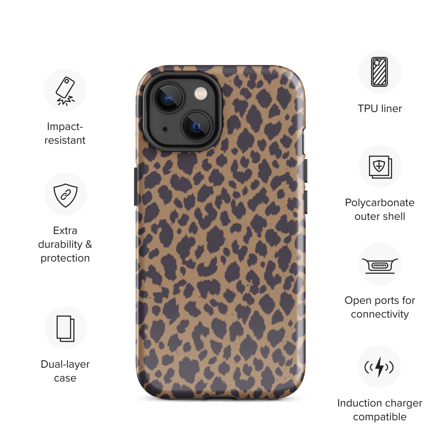 LEOPARD PRINT TOUGH CASE FOR iPhone®