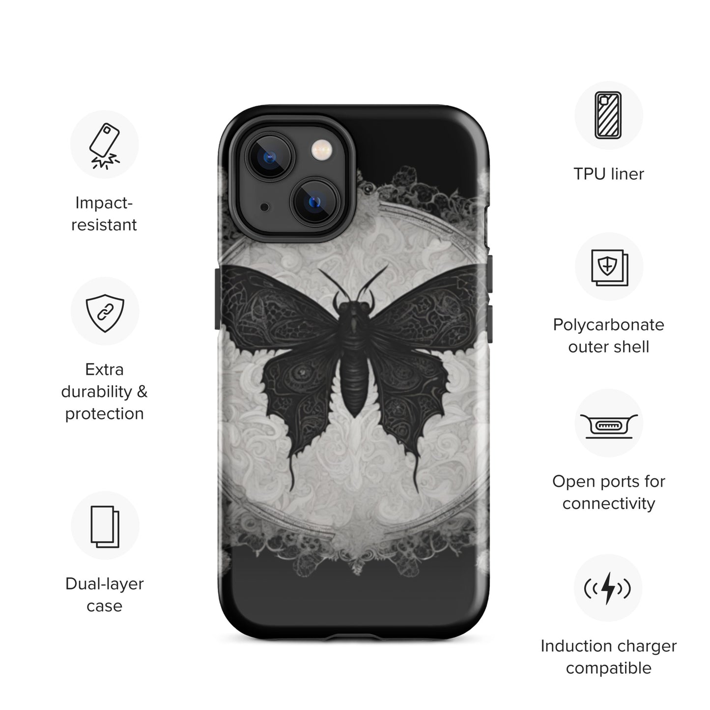 MOTH TO FLAME TOUGH CASE FOR iPhone®