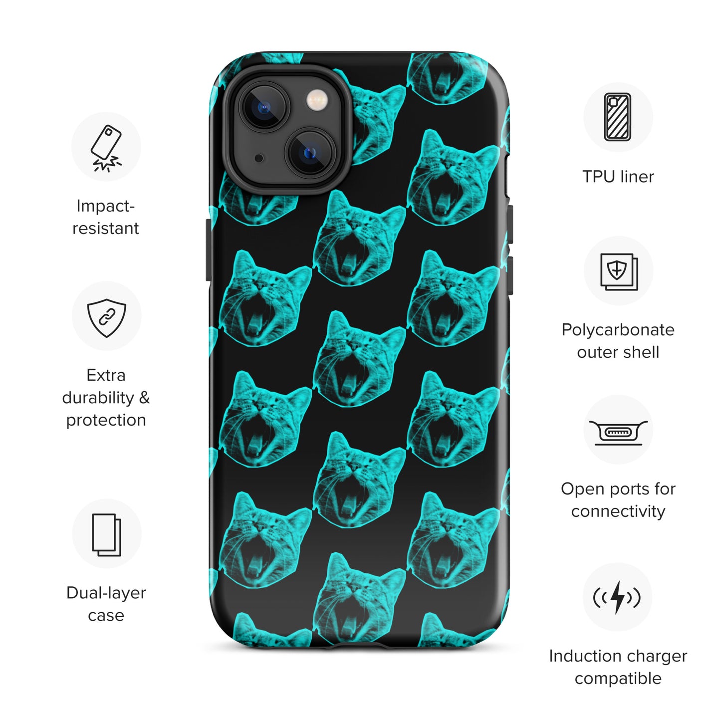 ELECTRIC BLUE CAT TOUGH CASE FOR iPhone®