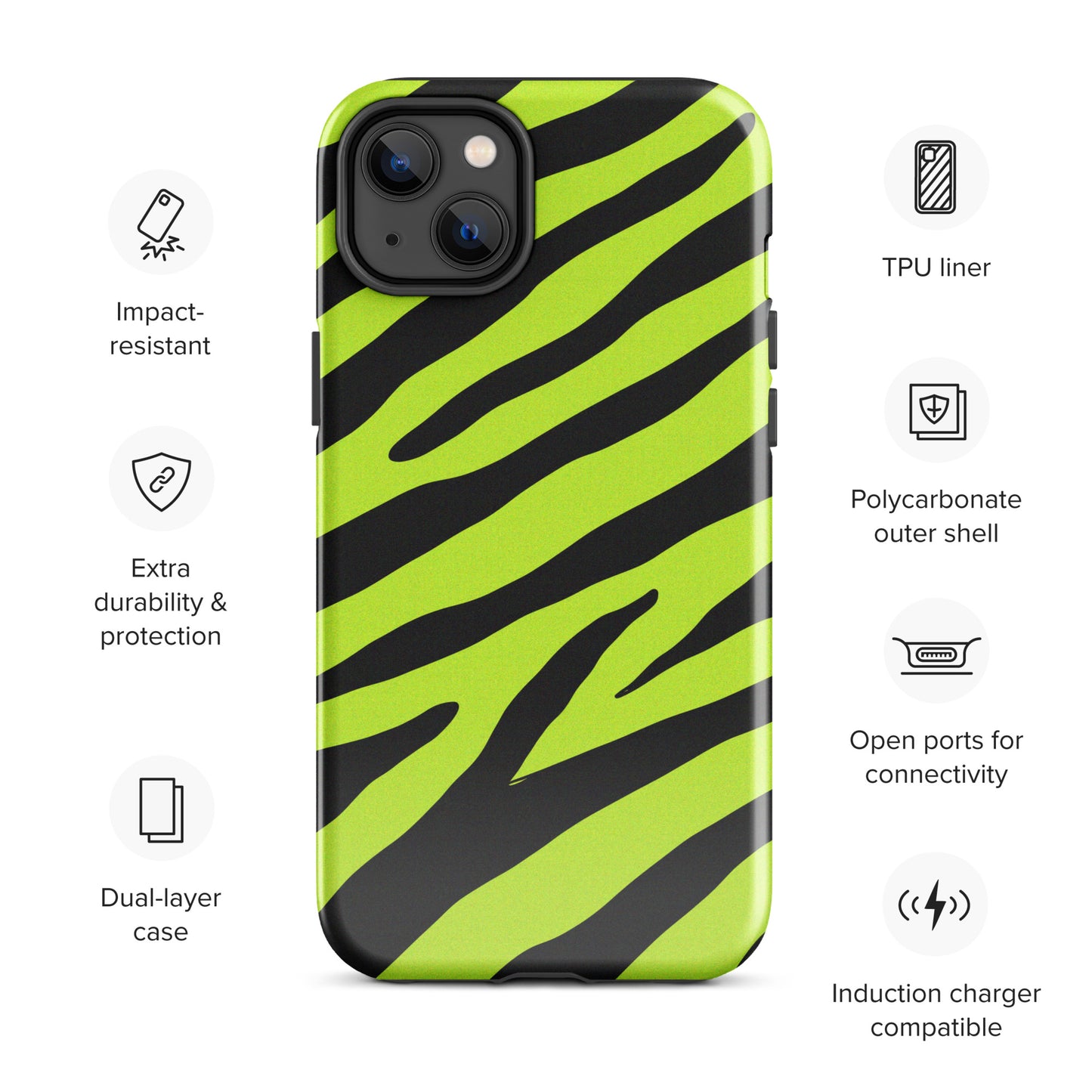 YELLOW ZEBRA TOUGH CASE FOR iPhone®