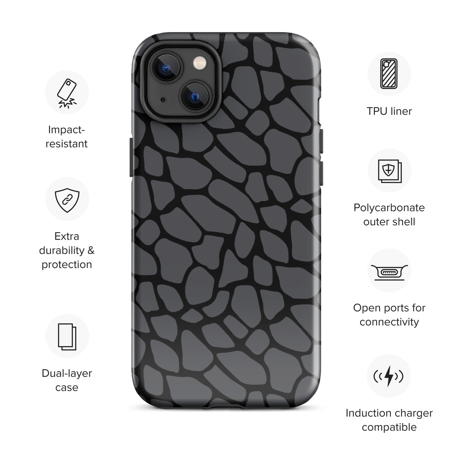 GRAY SNAKESKIN TOUGHT CASE FOR iPhone®