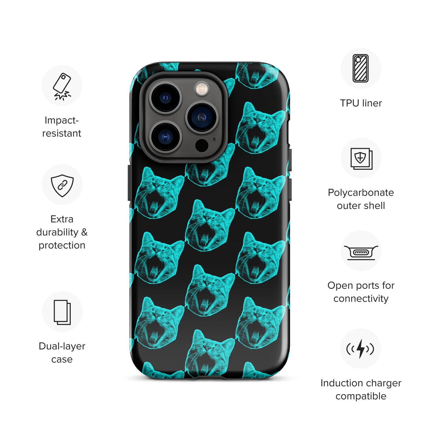 ELECTRIC BLUE CAT TOUGH CASE FOR iPhone®