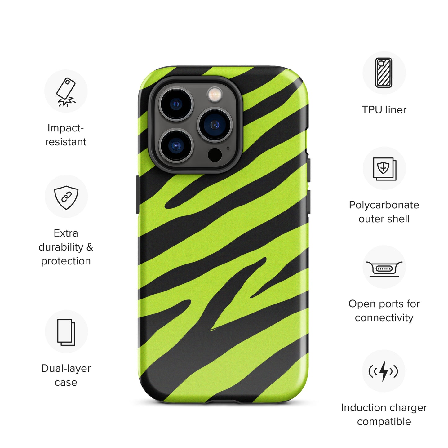 YELLOW ZEBRA TOUGH CASE FOR iPhone®