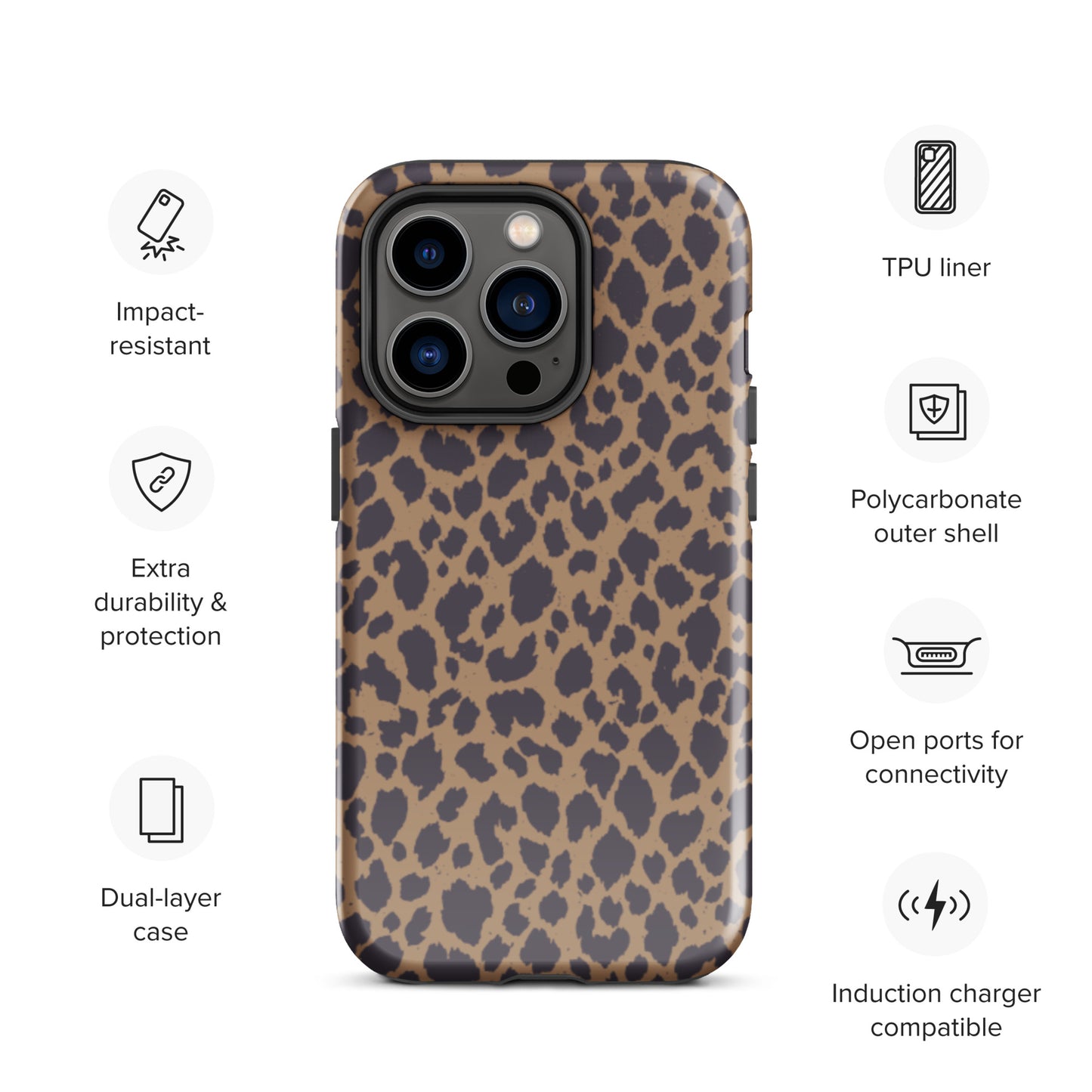 LEOPARD PRINT TOUGH CASE FOR iPhone®