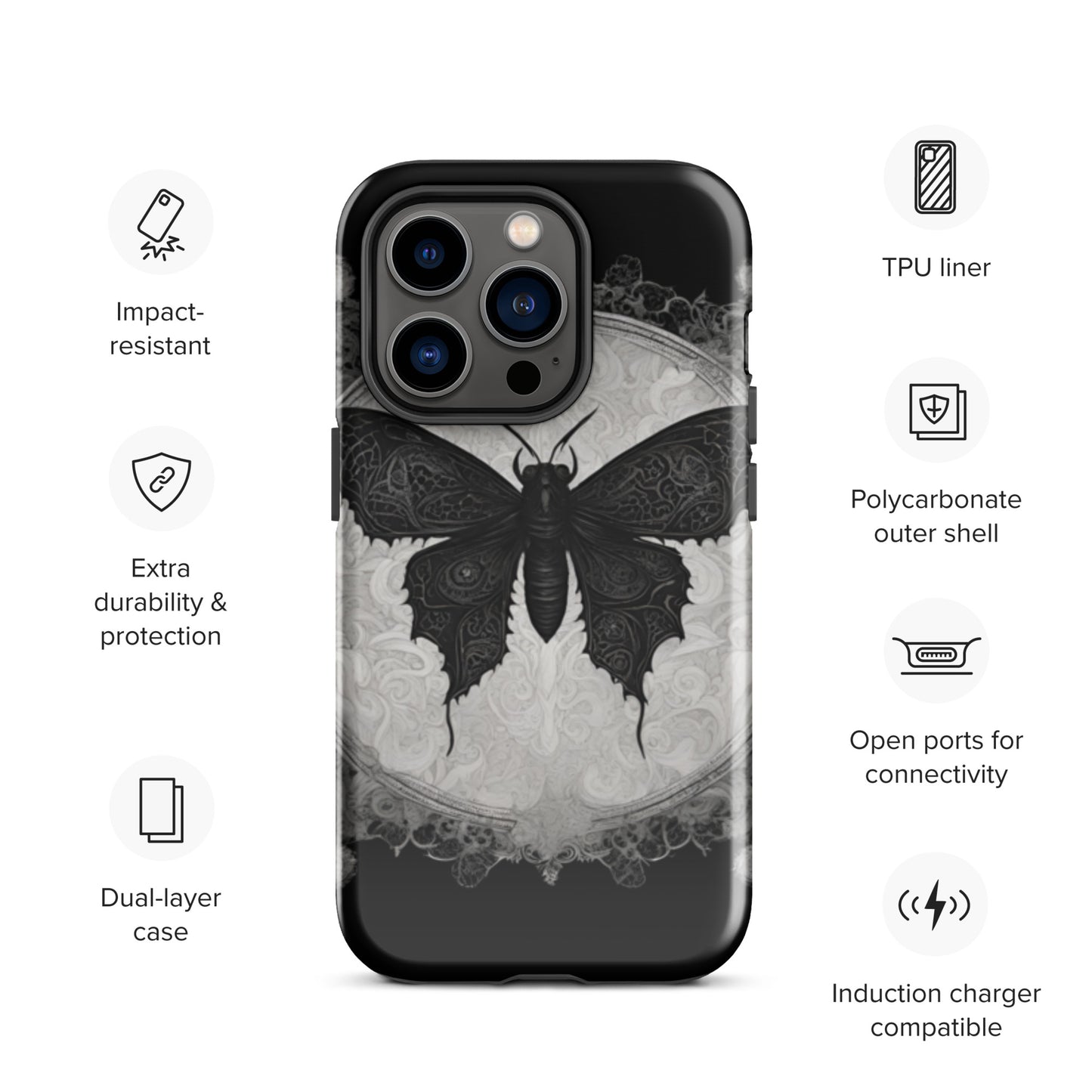 MOTH TO FLAME TOUGH CASE FOR iPhone®