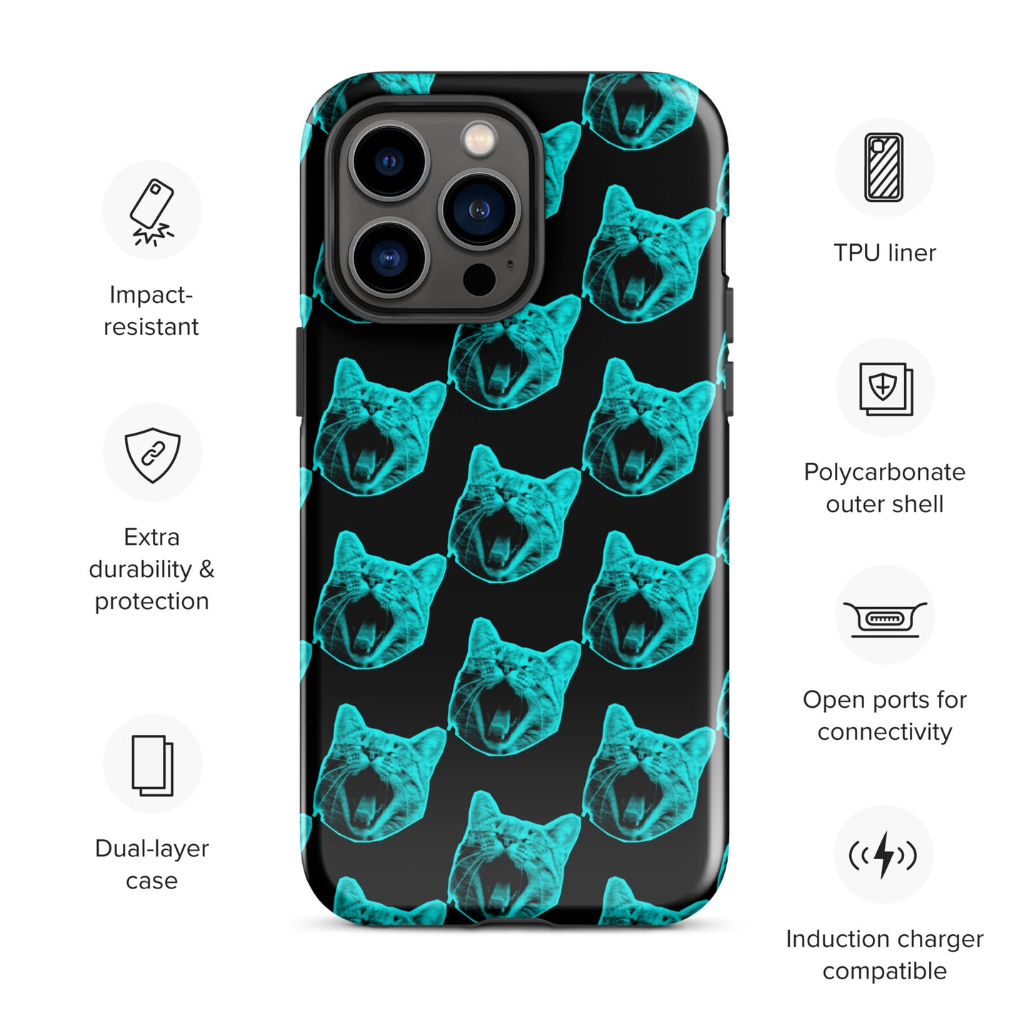 ELECTRIC BLUE CAT TOUGH CASE FOR iPhone®