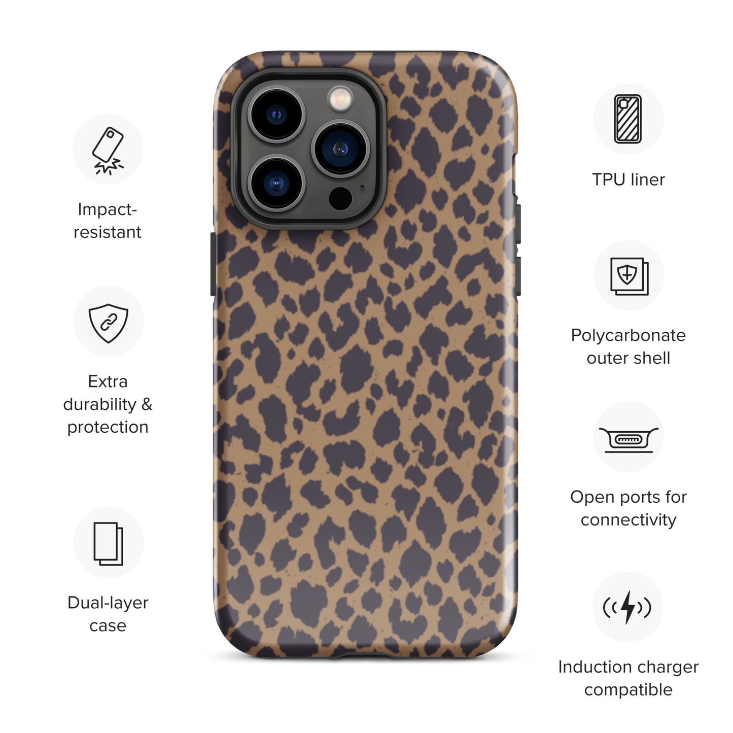LEOPARD PRINT TOUGH CASE FOR iPhone®