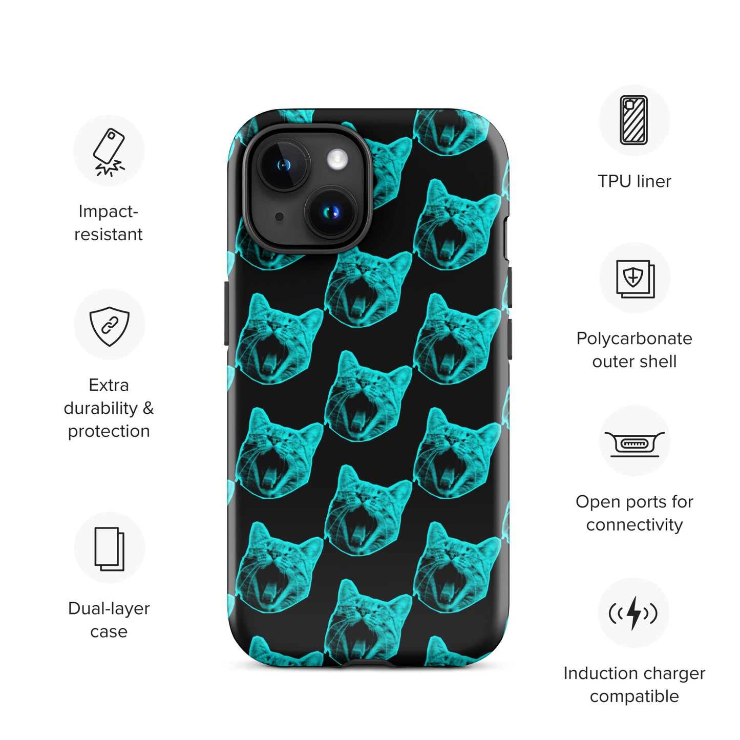 ELECTRIC BLUE CAT TOUGH CASE FOR iPhone®