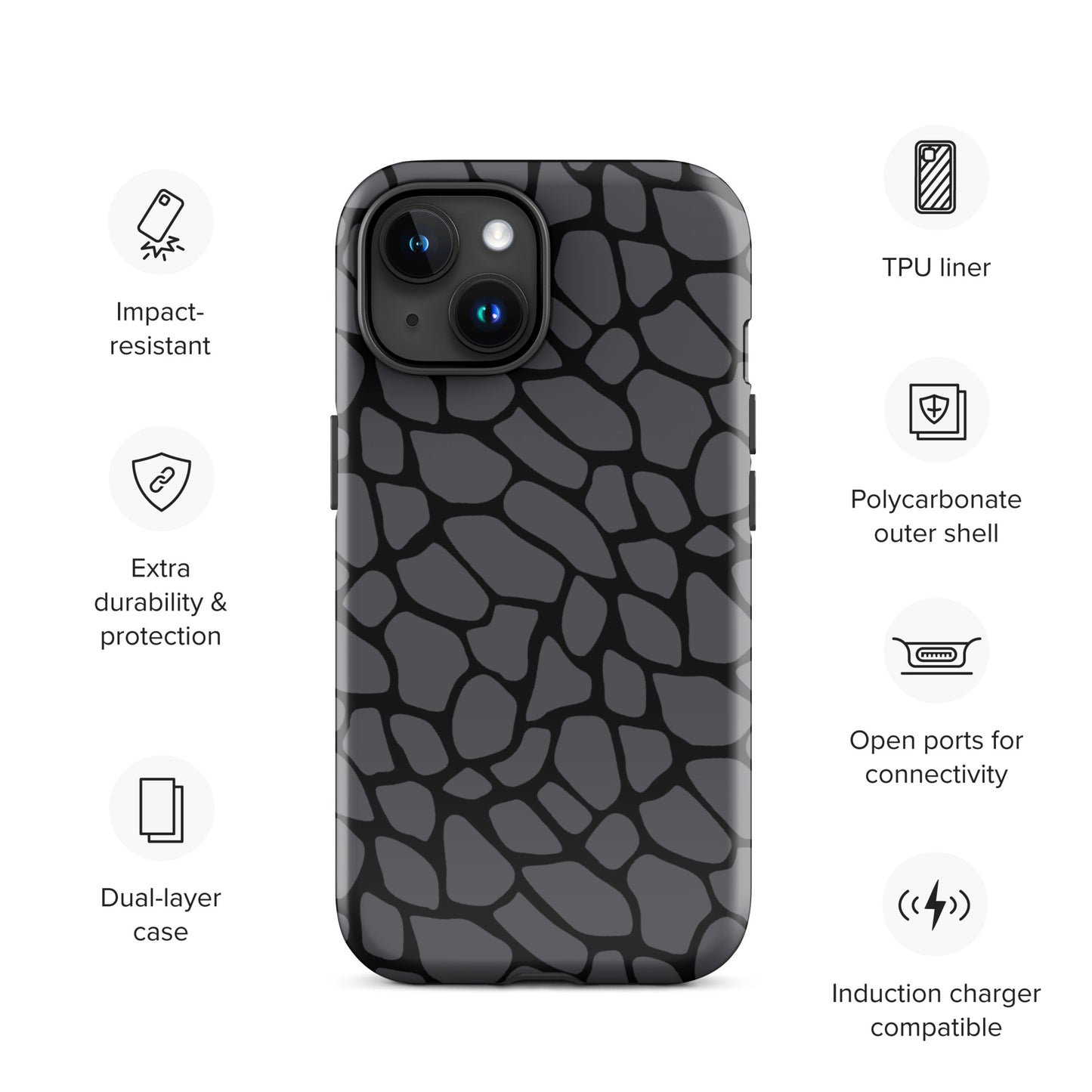GRAY SNAKESKIN TOUGHT CASE FOR iPhone®