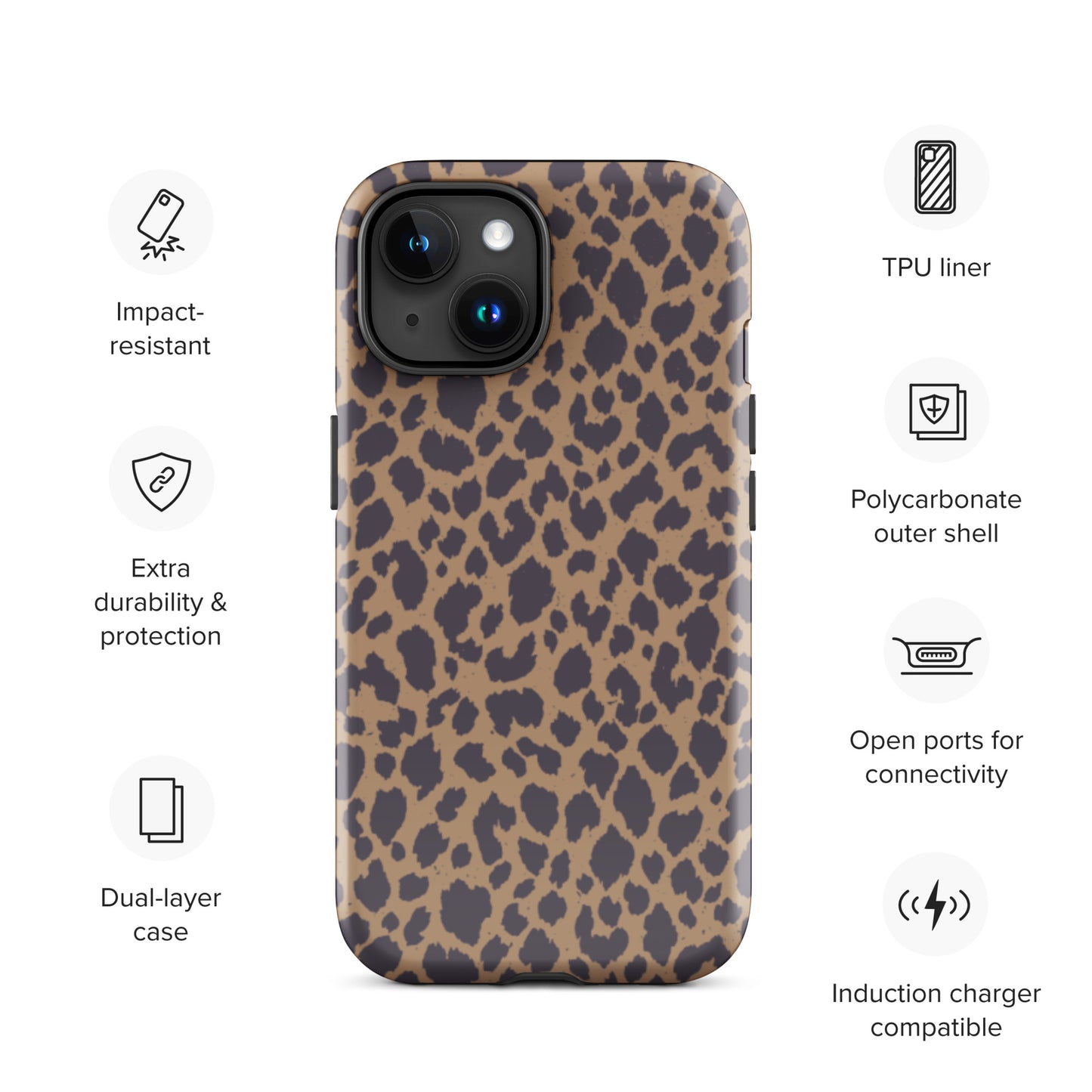 LEOPARD PRINT TOUGH CASE FOR iPhone®