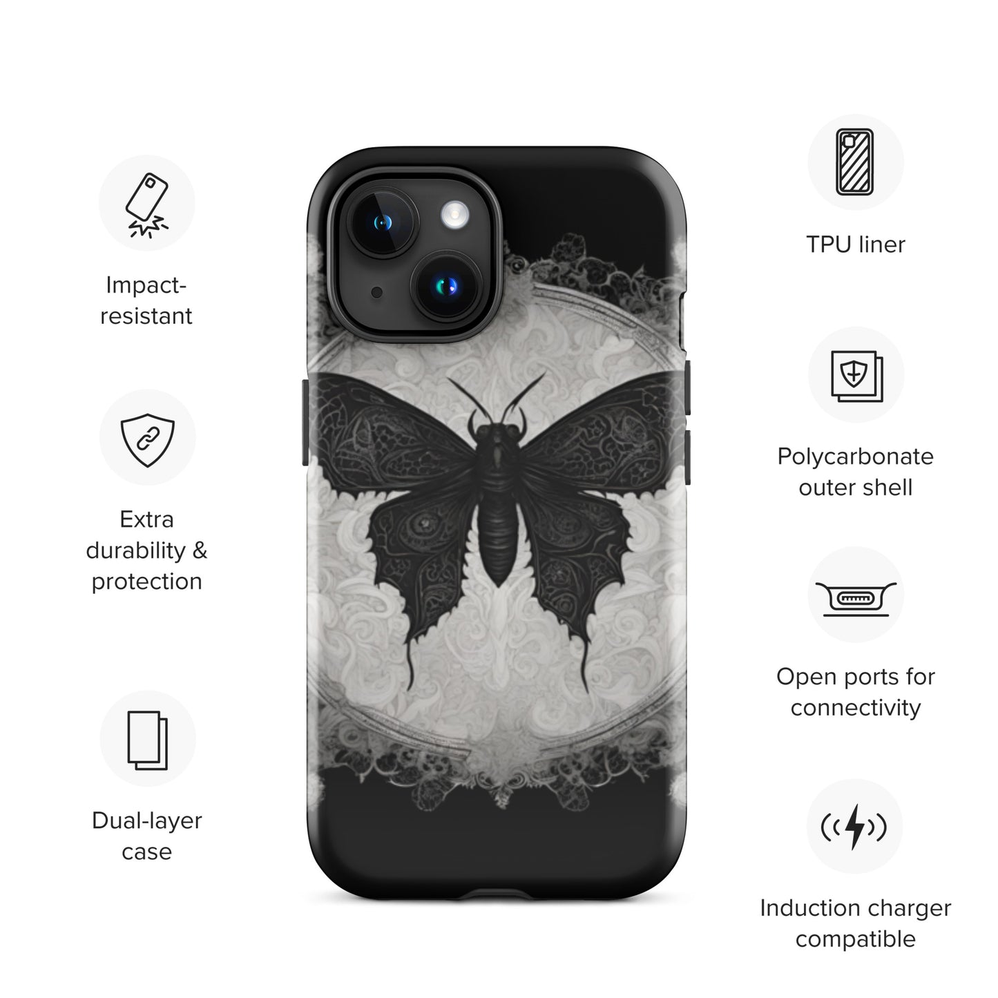 MOTH TO FLAME TOUGH CASE FOR iPhone®