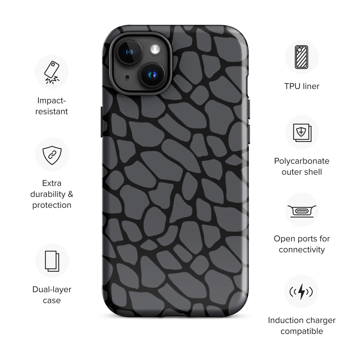GRAY SNAKESKIN TOUGHT CASE FOR iPhone®