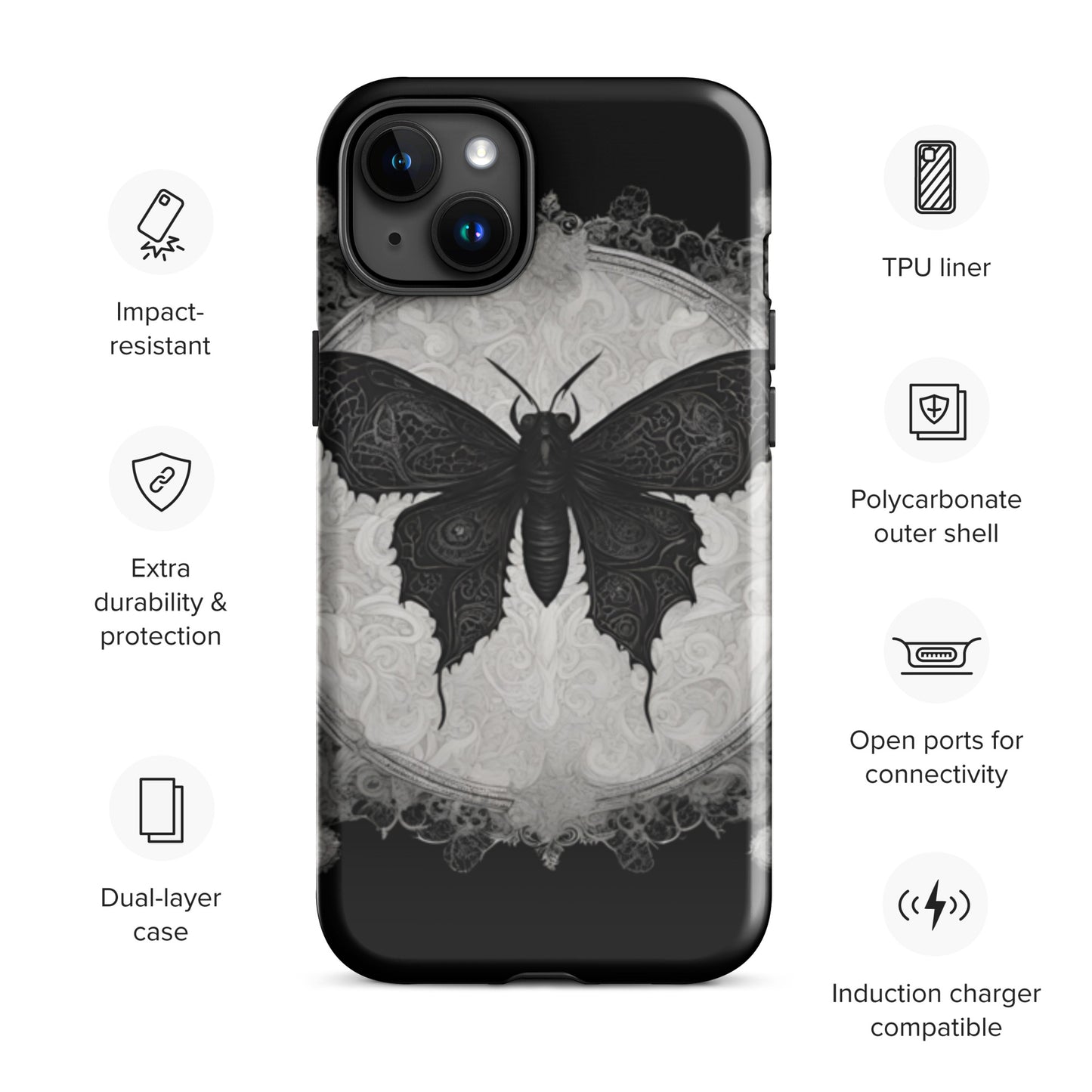 MOTH TO FLAME TOUGH CASE FOR iPhone®