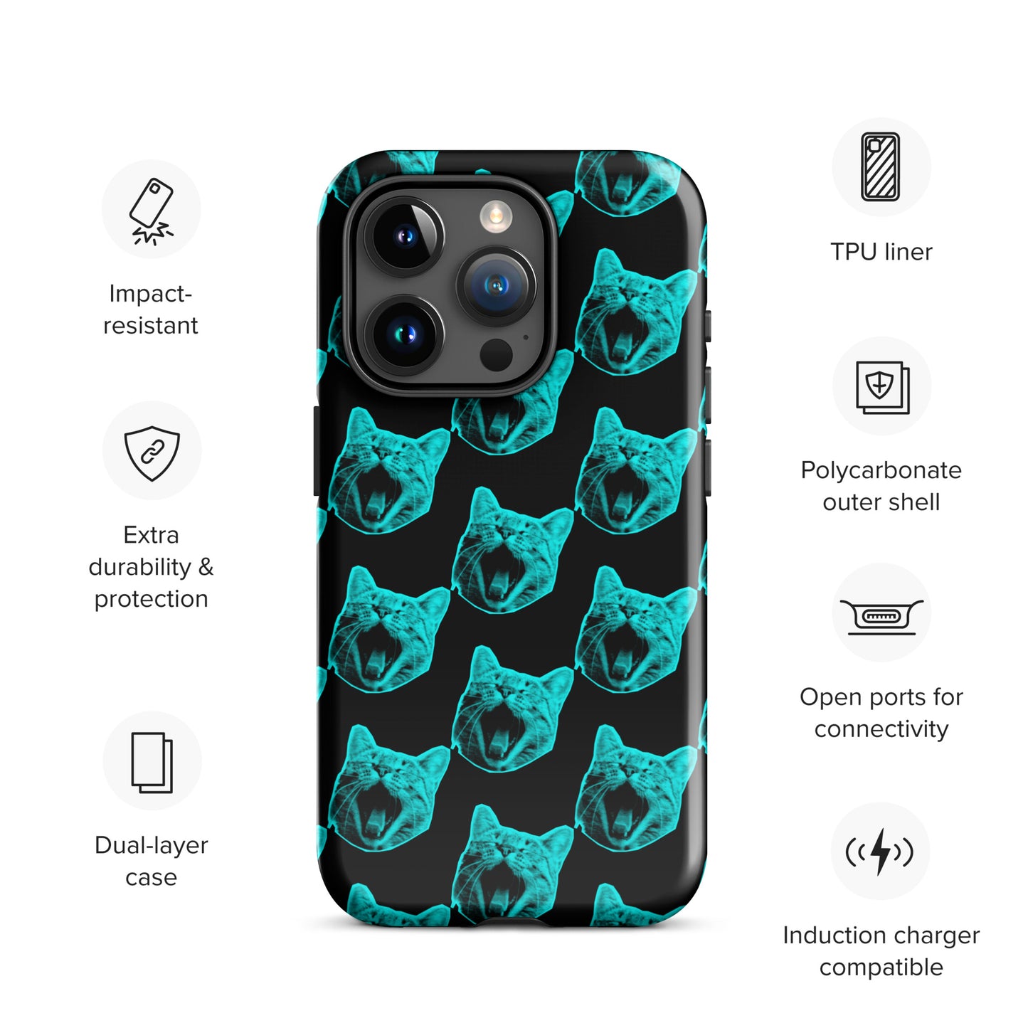 ELECTRIC BLUE CAT TOUGH CASE FOR iPhone®