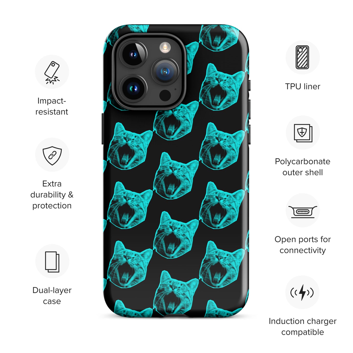 ELECTRIC BLUE CAT TOUGH CASE FOR iPhone®