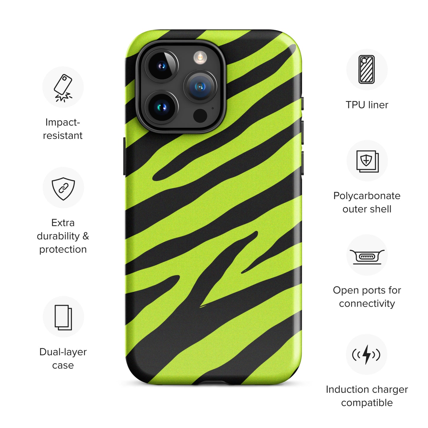 YELLOW ZEBRA TOUGH CASE FOR iPhone®