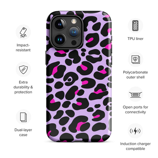 PINK & PURPLE LEOPARD TOUGH CASE FOR iPhone®