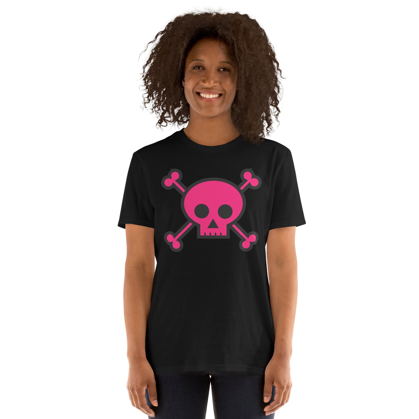 PINK SKULL & BONES SHORT SLEEVE UNISEX TEE