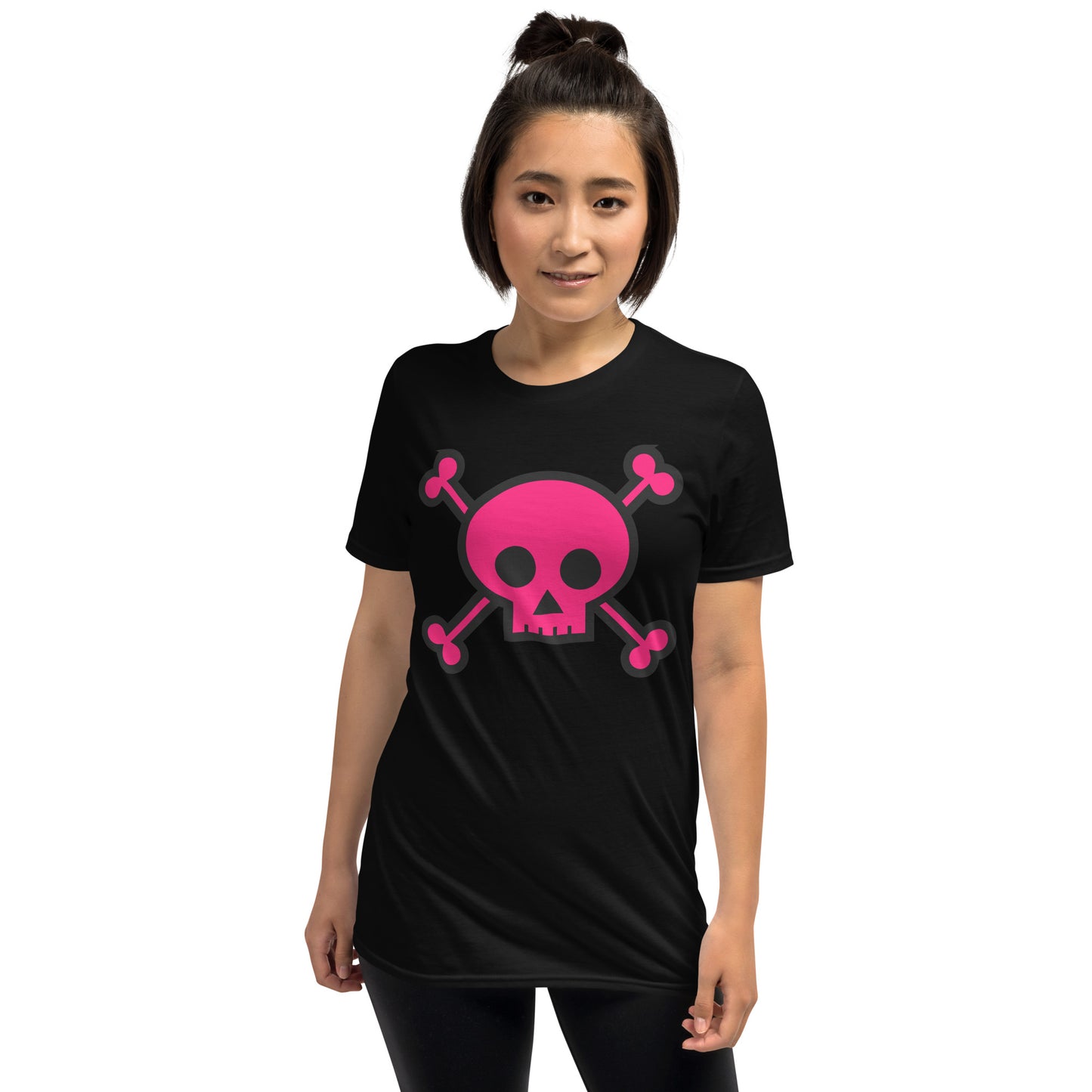 PINK SKULL & BONES SHORT SLEEVE UNISEX TEE