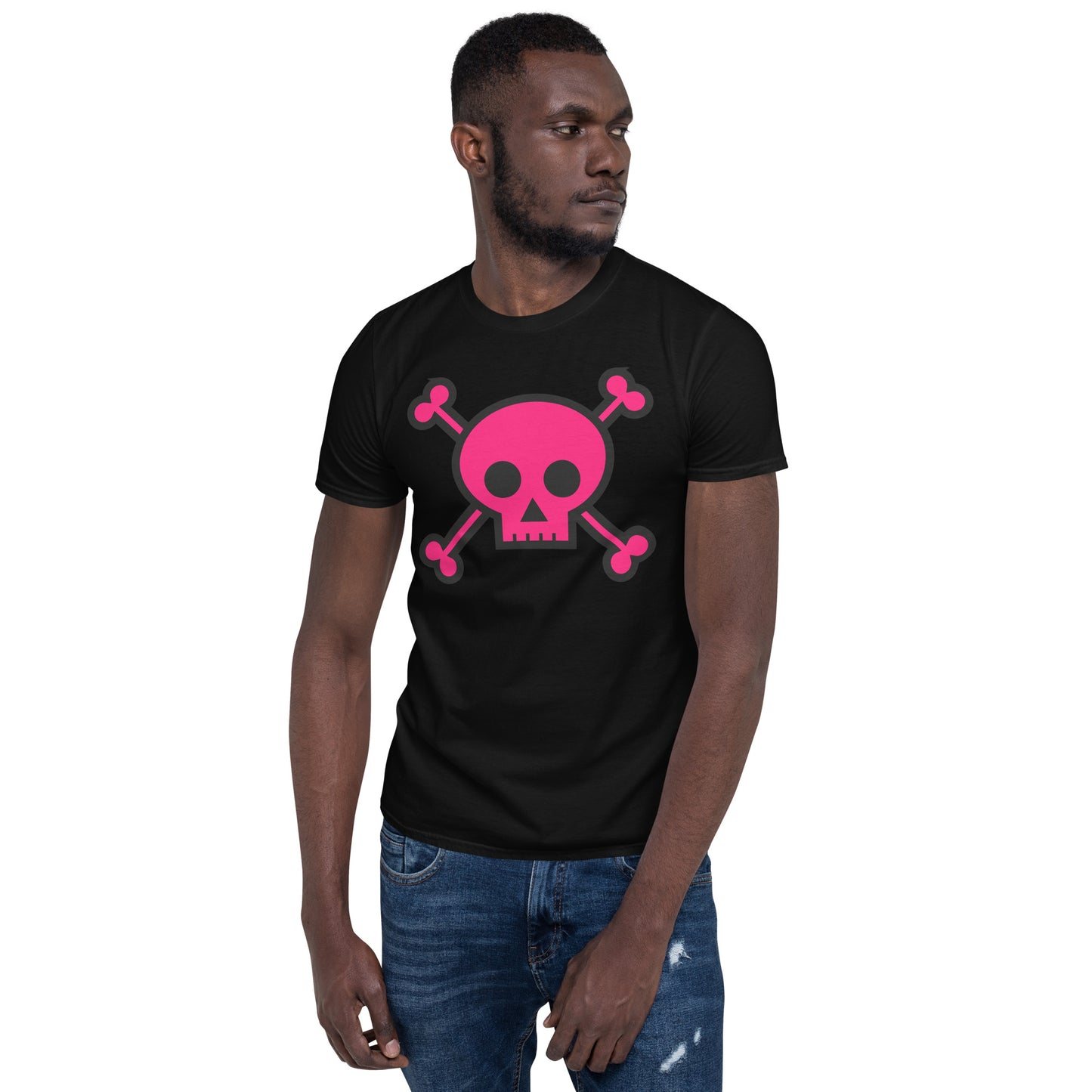 PINK SKULL & BONES SHORT SLEEVE UNISEX TEE