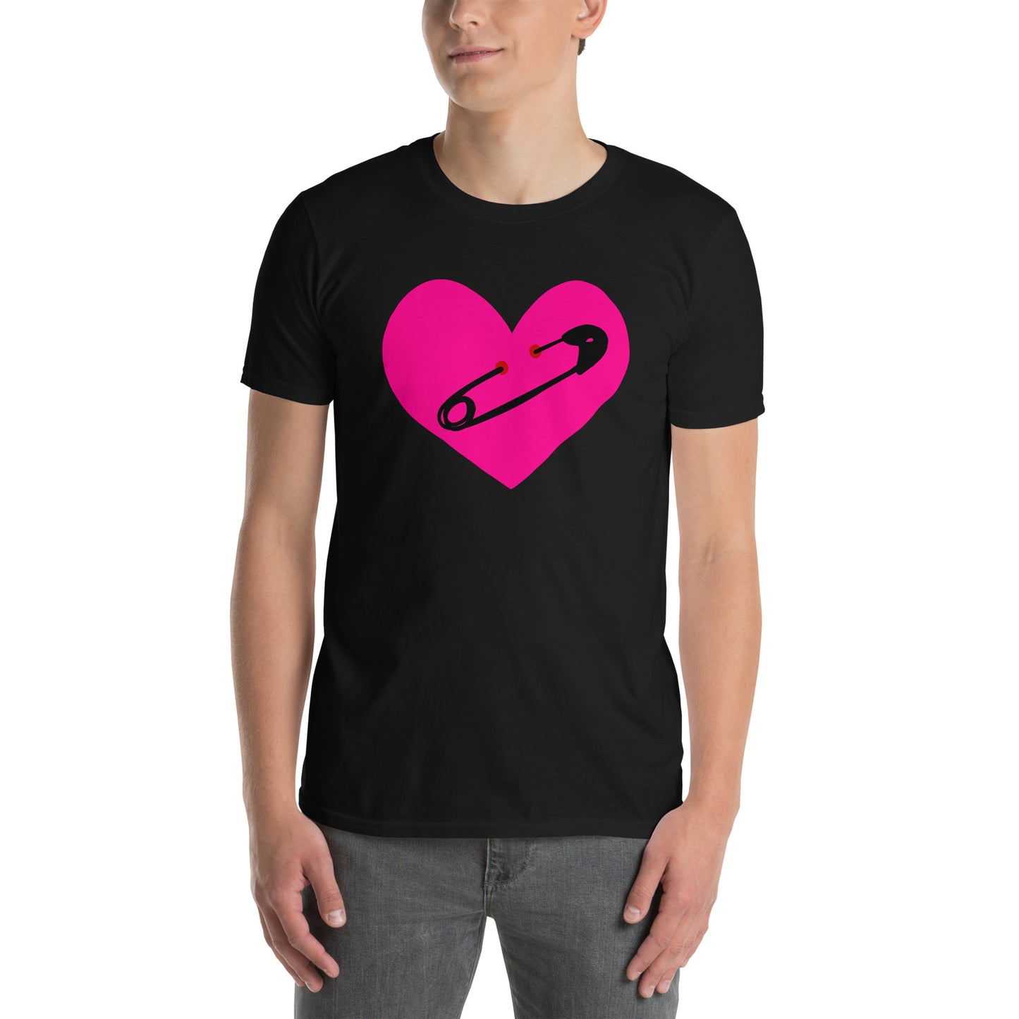 PINNED HEART SHORT SLEEVE UNISEX TEE