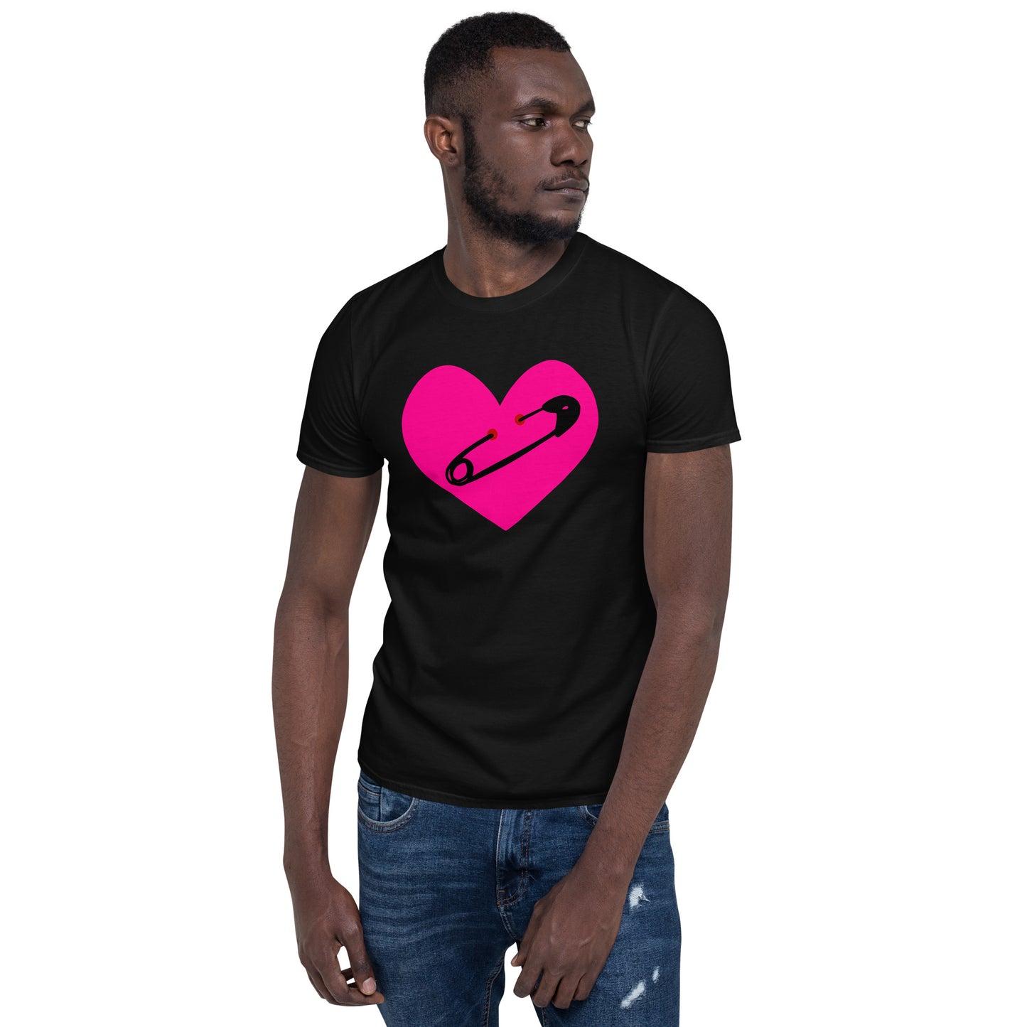 PINNED HEART SHORT SLEEVE UNISEX TEE