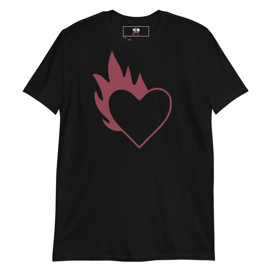 FLAMING HEART UNISEX SHORT SLEEVE TEE