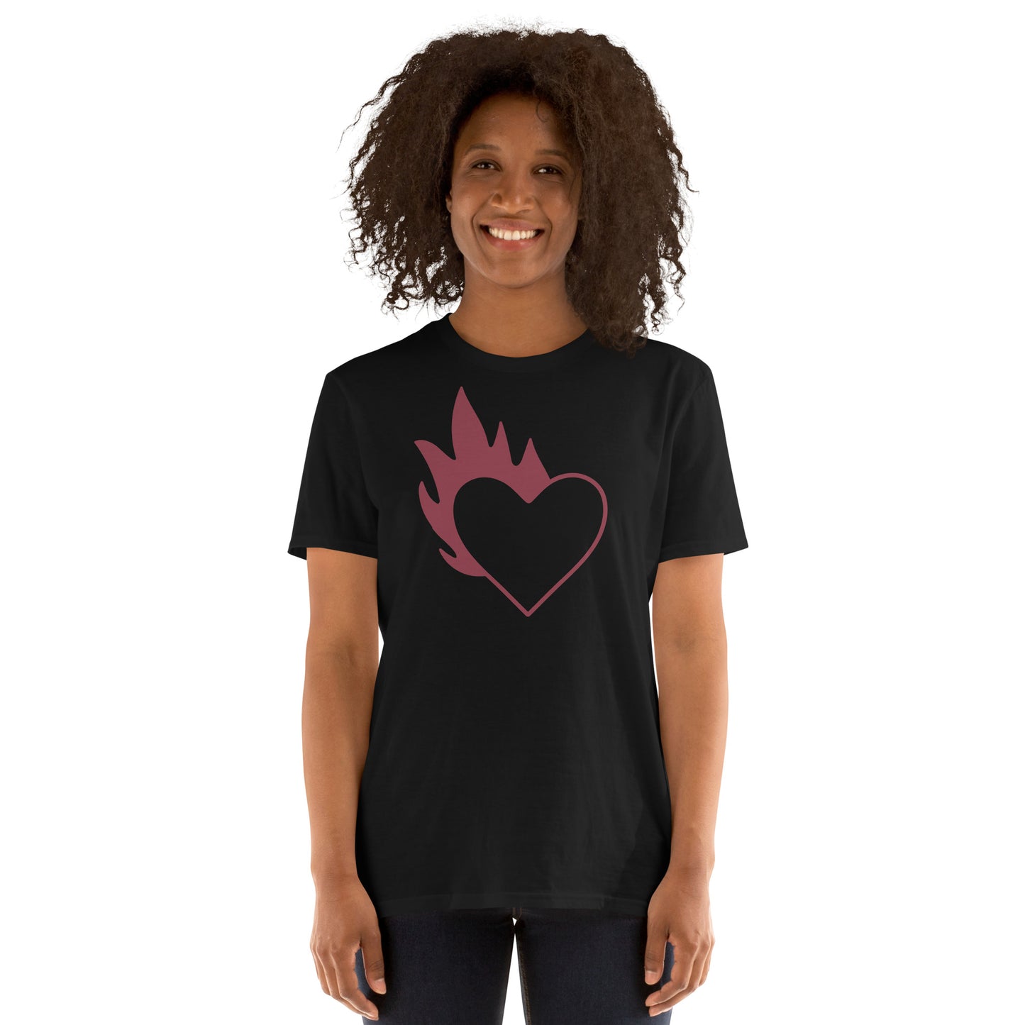 FLAMING HEART UNISEX SHORT SLEEVE TEE