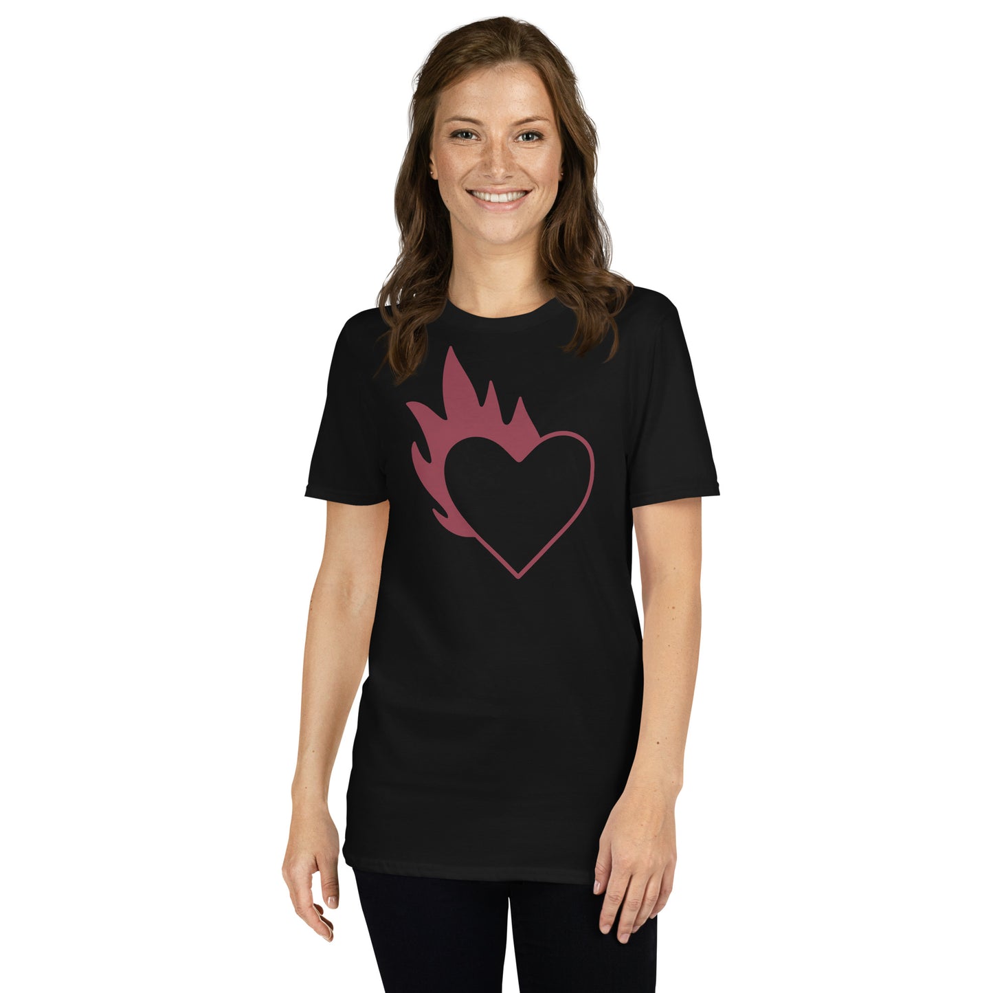 FLAMING HEART UNISEX SHORT SLEEVE TEE