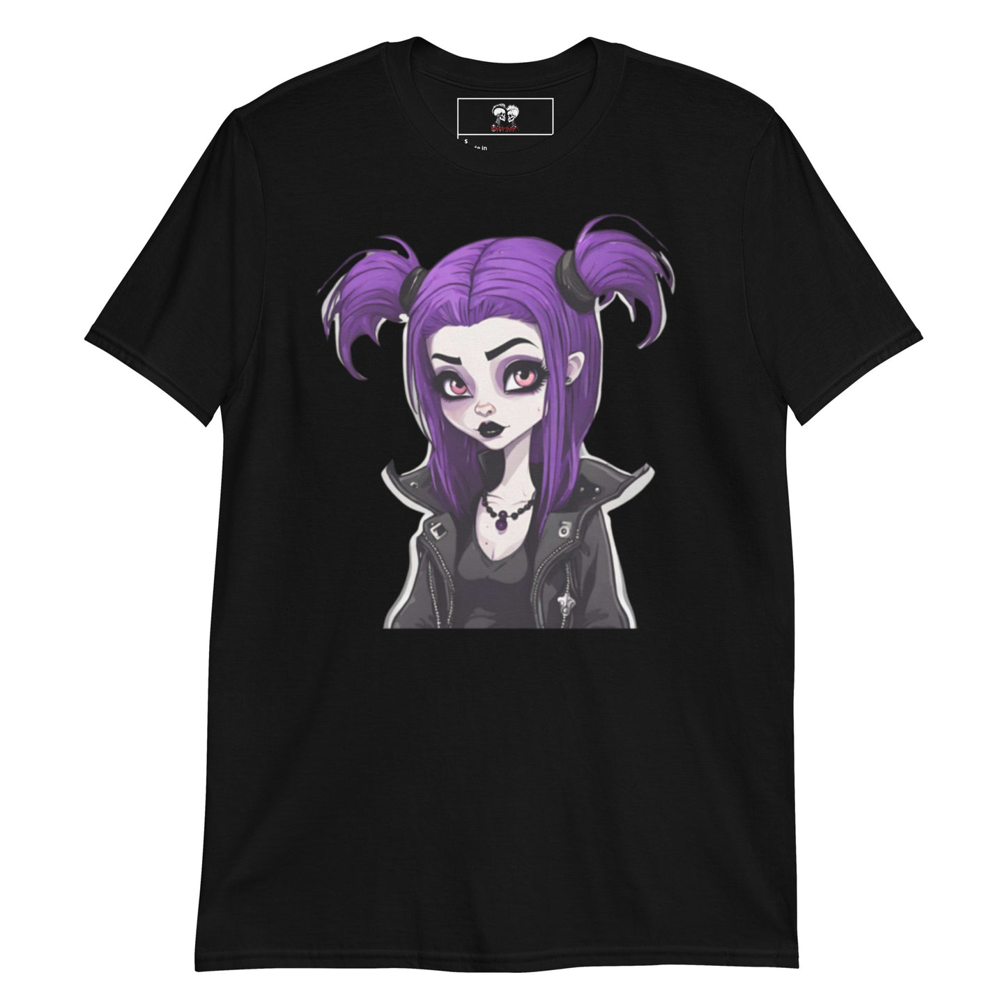PURPLE HAIR GOTH GIRL SHORT SLEEVE TEE