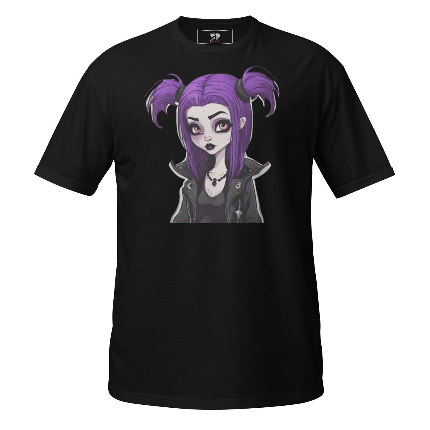 PURPLE HAIR GOTH GIRL SHORT SLEEVE TEE