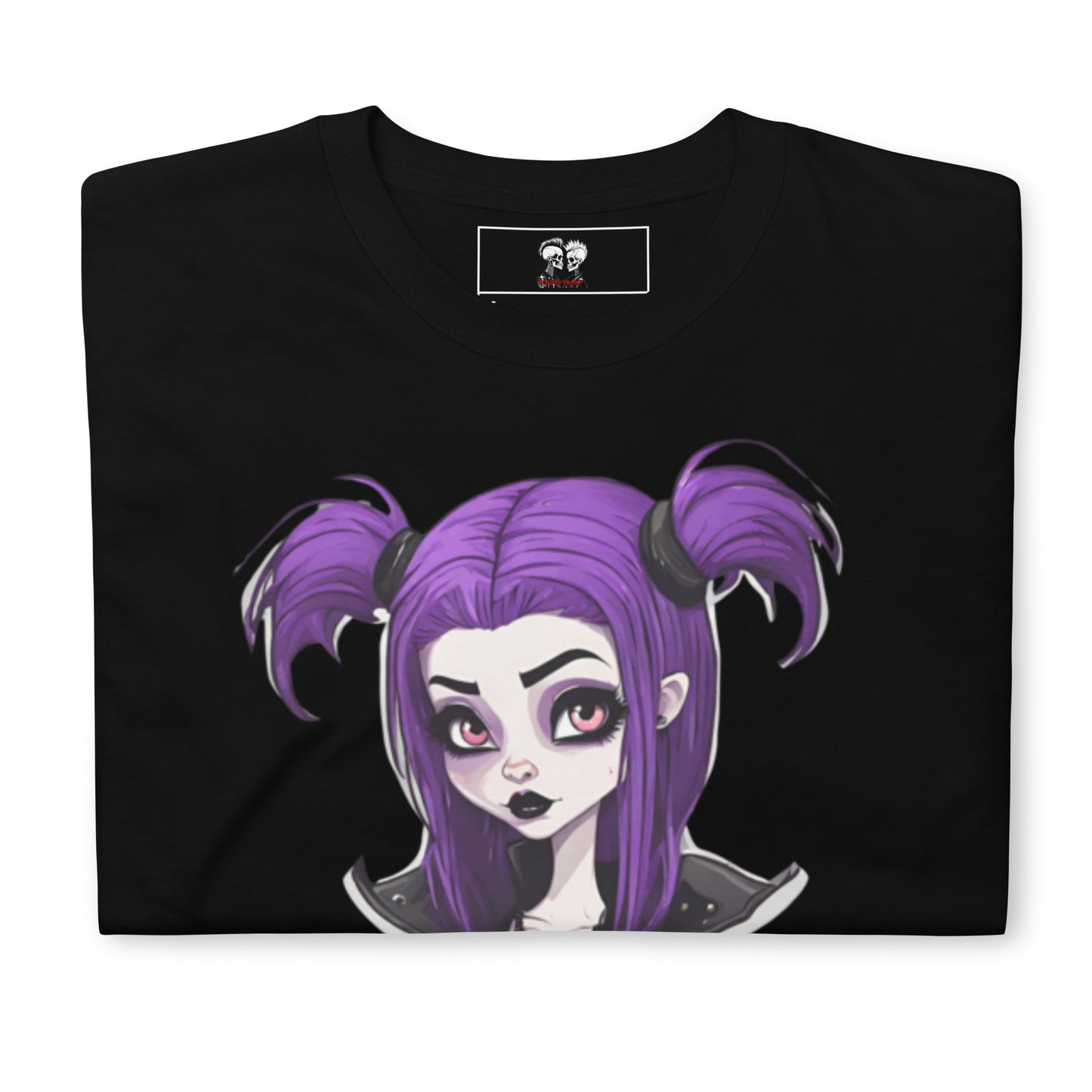PURPLE HAIR GOTH GIRL SHORT SLEEVE TEE