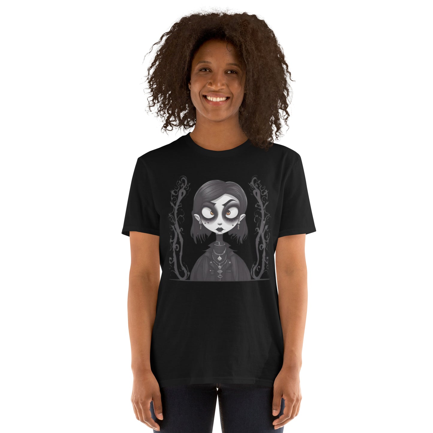 WIDE EYED GOTH GIRL SHORT SLEEVE UNISEX TEE