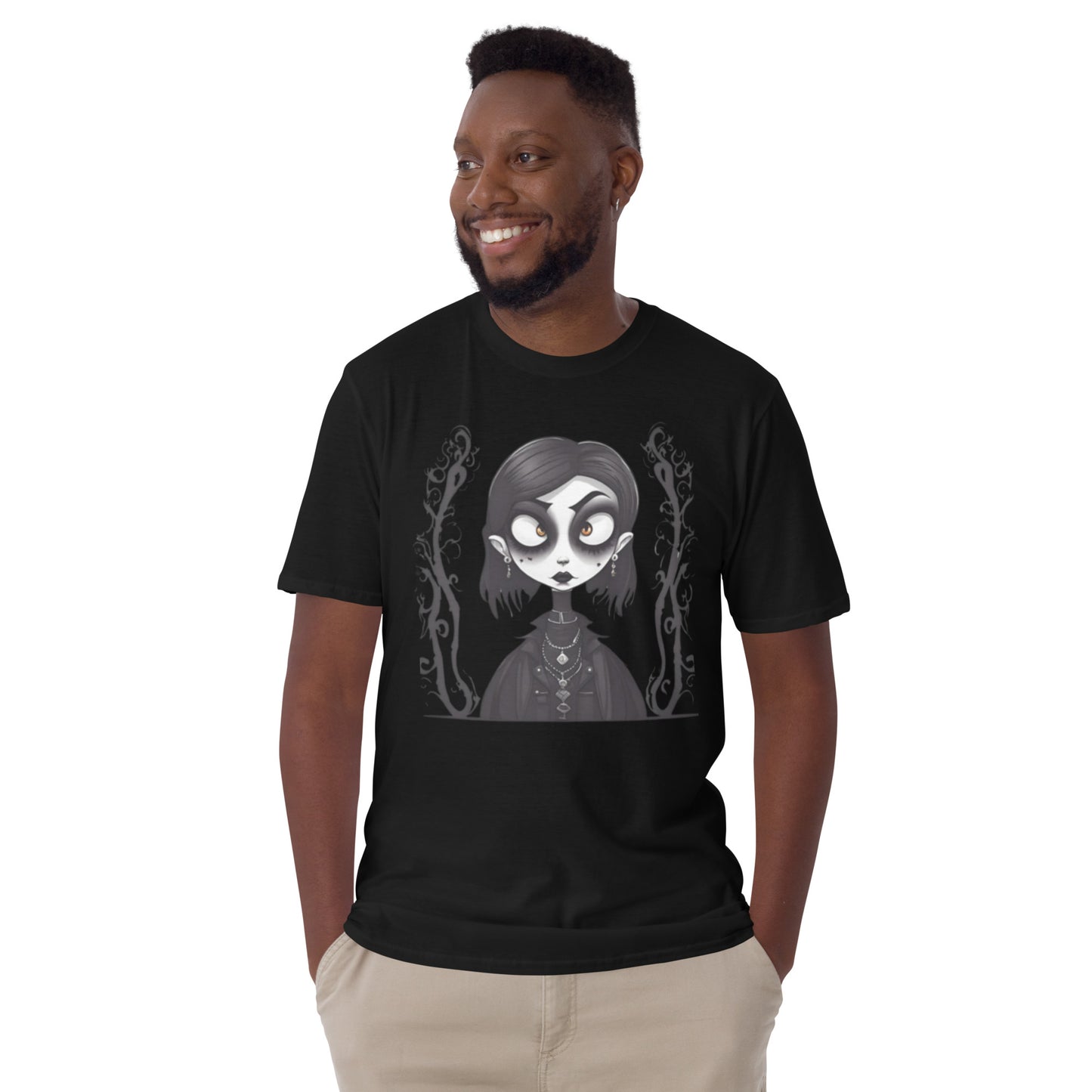 WIDE EYED GOTH GIRL SHORT SLEEVE UNISEX TEE