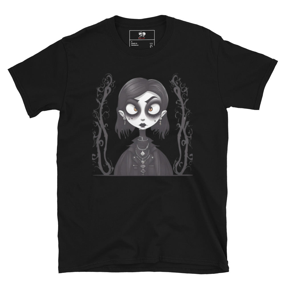 WIDE EYED GOTH GIRL SHORT SLEEVE UNISEX TEE