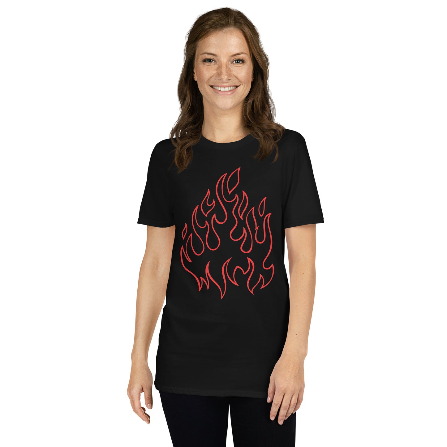 RED FLAME SHORT SLEEVE UNISEX TEE