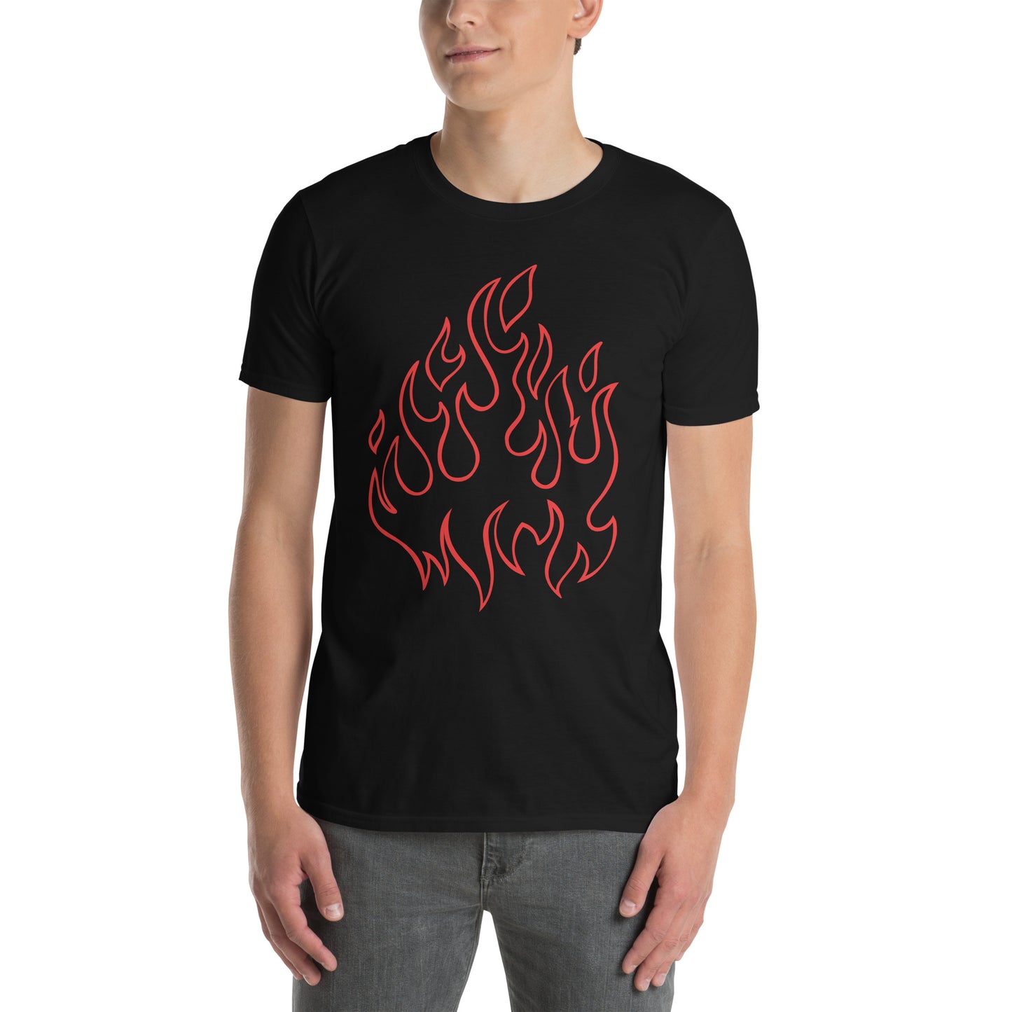 RED FLAME SHORT SLEEVE UNISEX TEE