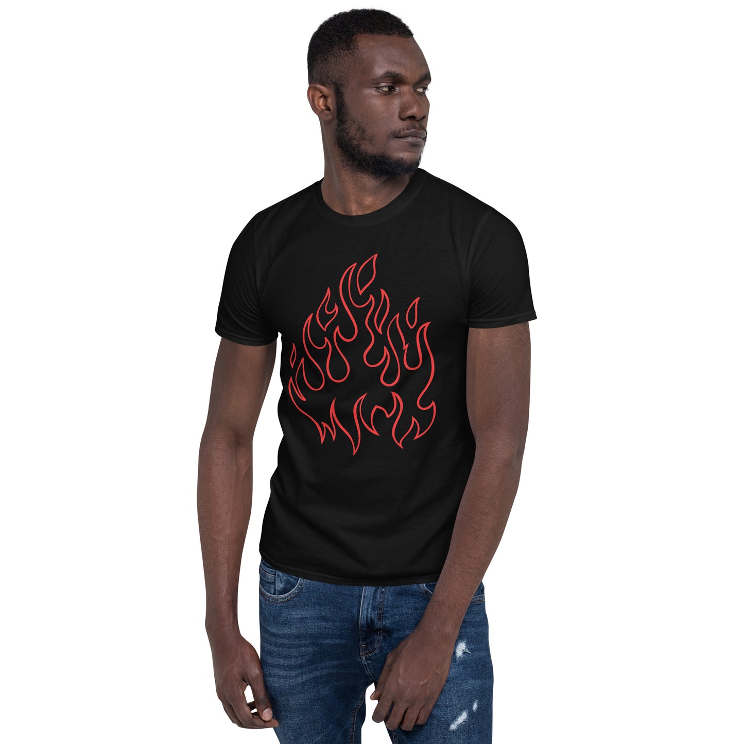 RED FLAME SHORT SLEEVE UNISEX TEE