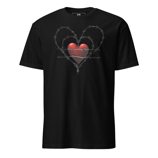 BARBED RED HEART SHORT SLEEVE UNISEX TEE