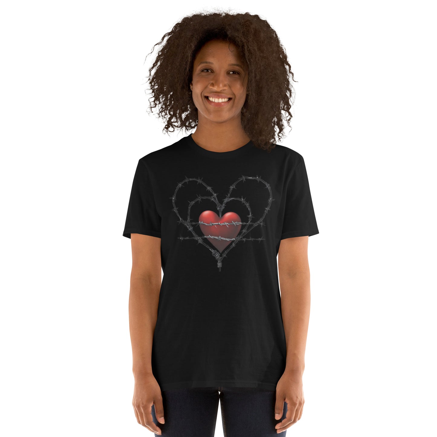 BARBED RED HEART SHORT SLEEVE UNISEX TEE