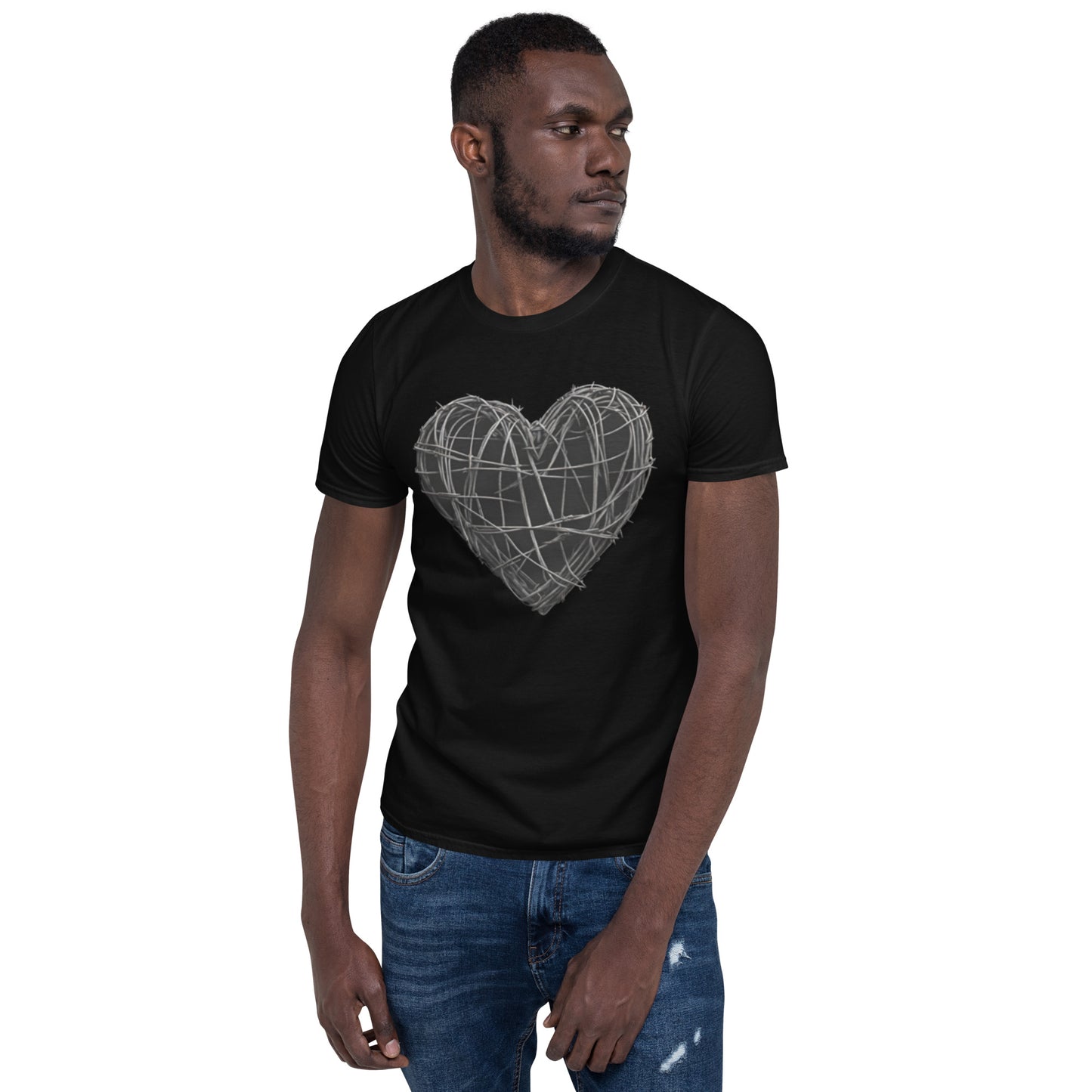 BARBED WIRE HEART SHORT SLEEVE UNISEX TEE