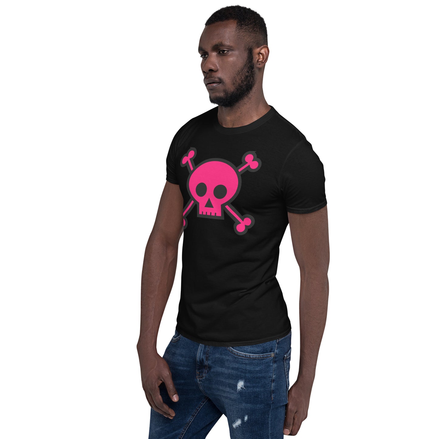PINK SKULL & BONES SHORT SLEEVE UNISEX TEE