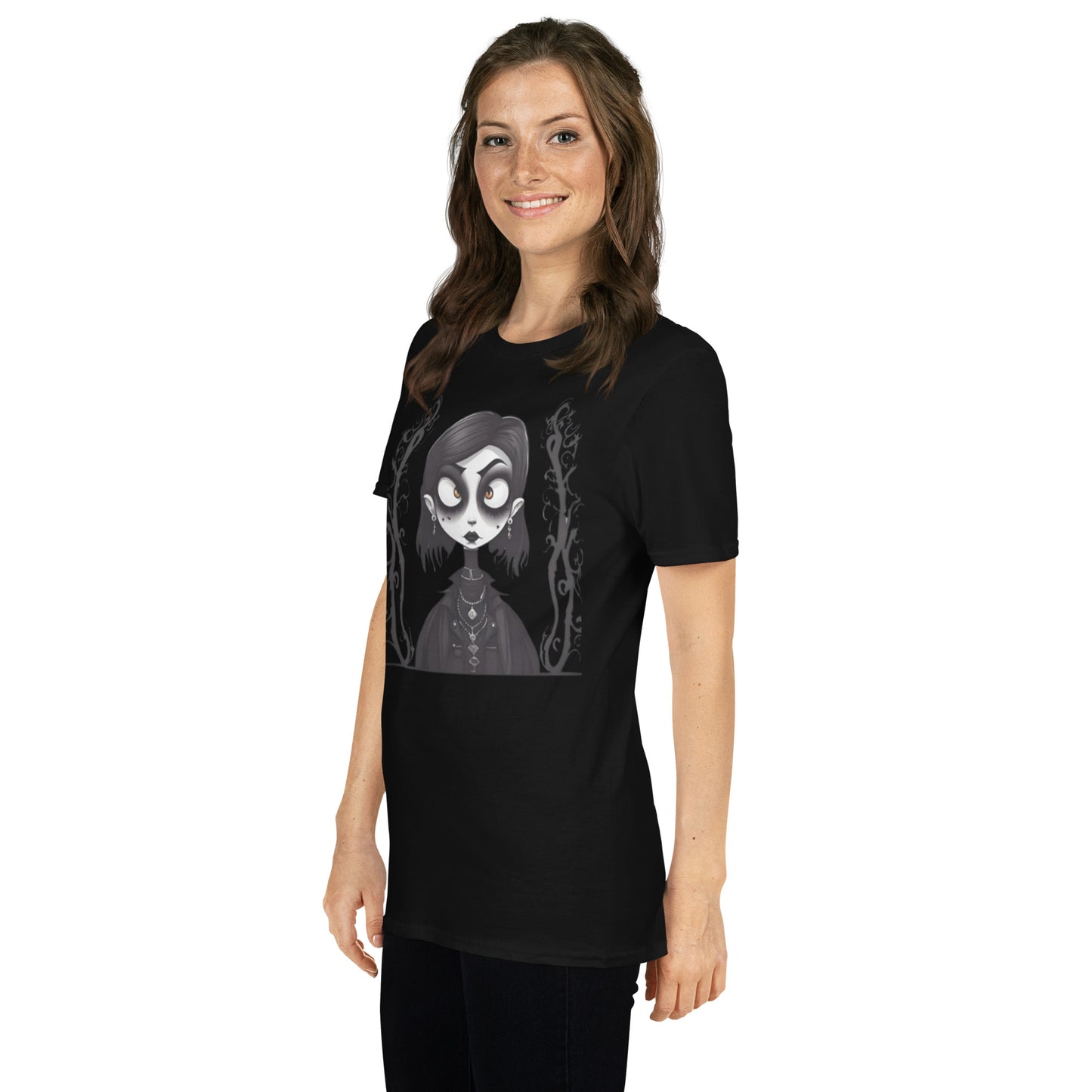 WIDE EYED GOTH GIRL SHORT SLEEVE UNISEX TEE