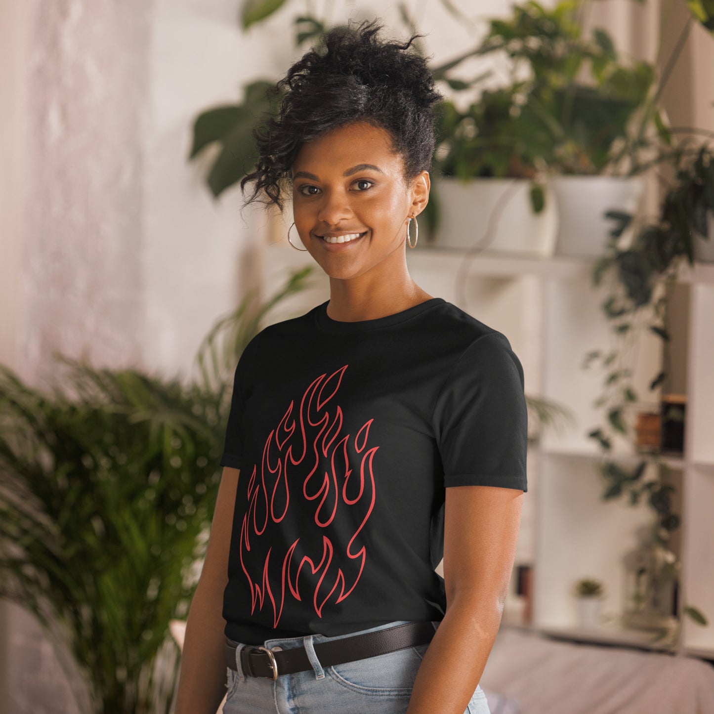 RED FLAME SHORT SLEEVE UNISEX TEE