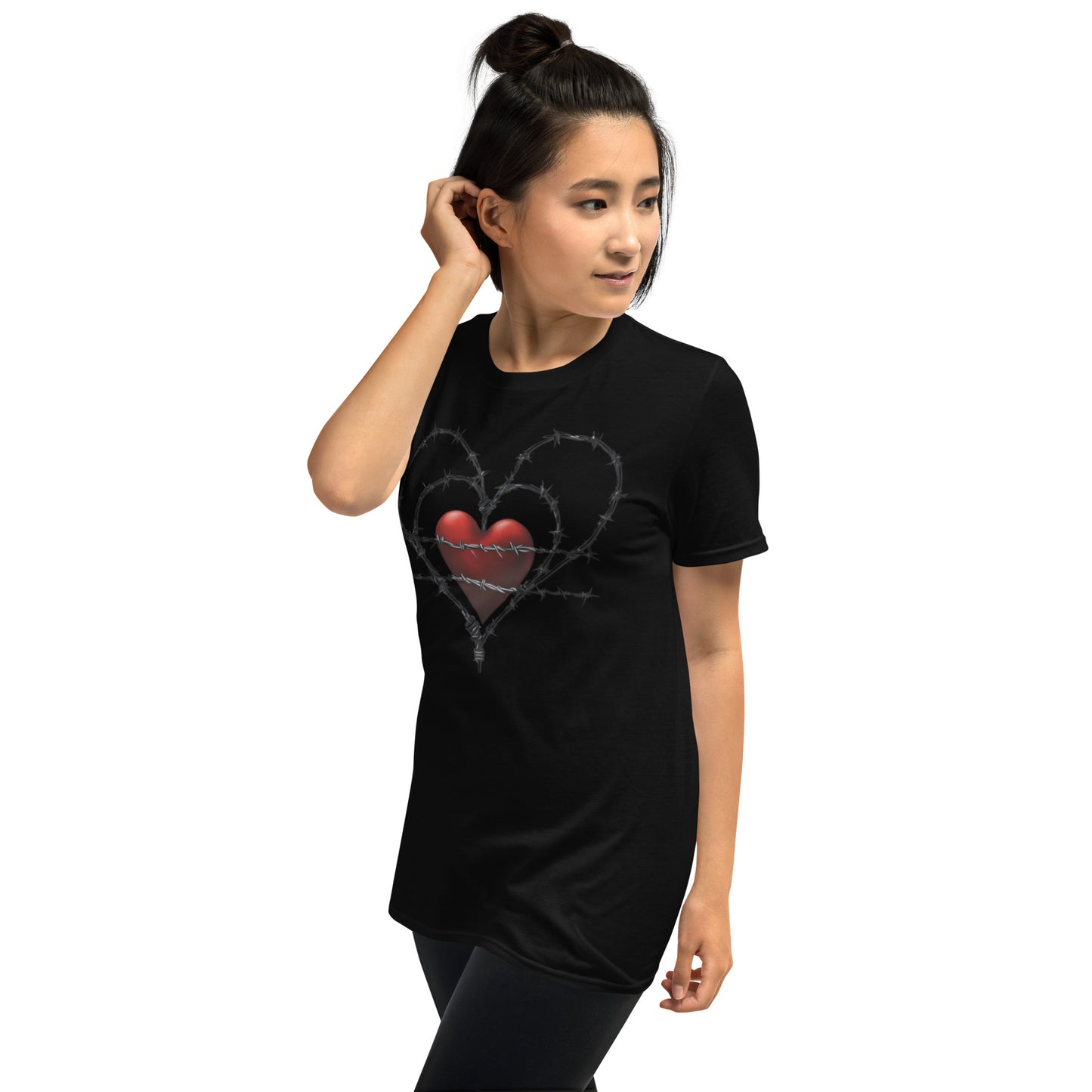 BARBED RED HEART SHORT SLEEVE UNISEX TEE
